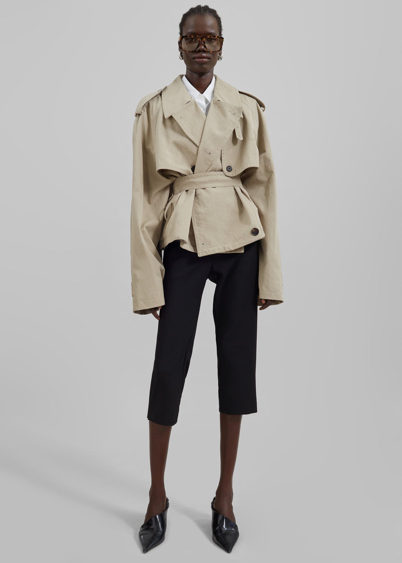 Mads Cropped Trench - Beige