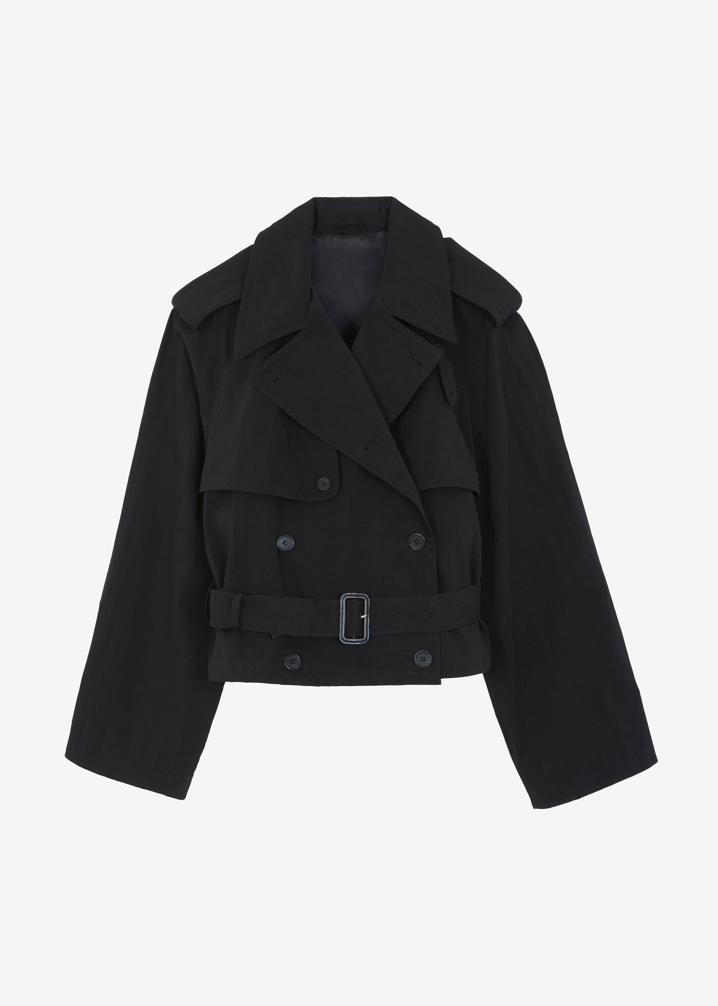 Mads Cropped Trench - Black - 10