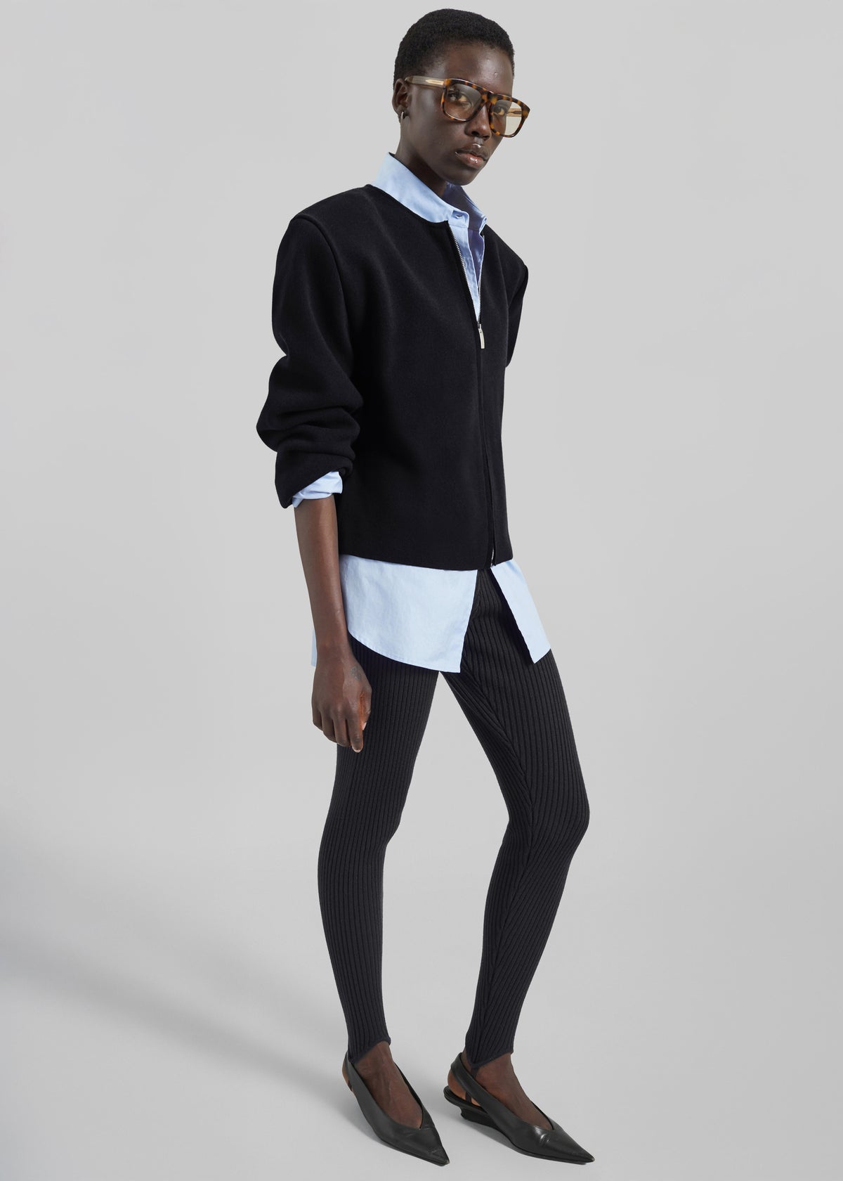 Cardigan Mael à épaulettes - Noir