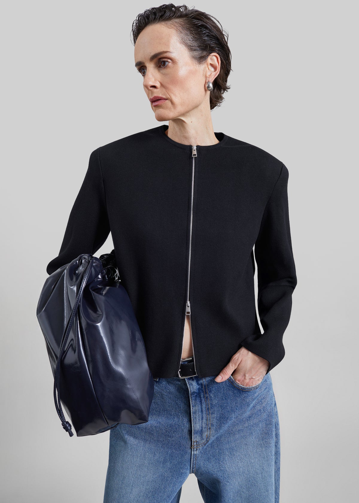 Cardigan Mael à épaulettes - Noir