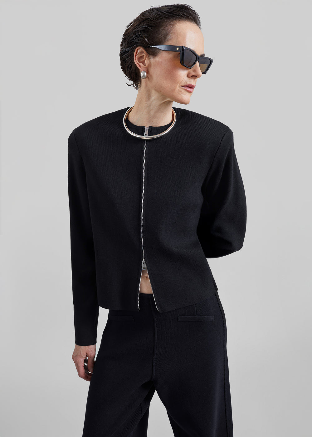 Mael Padded Cardigan - Black