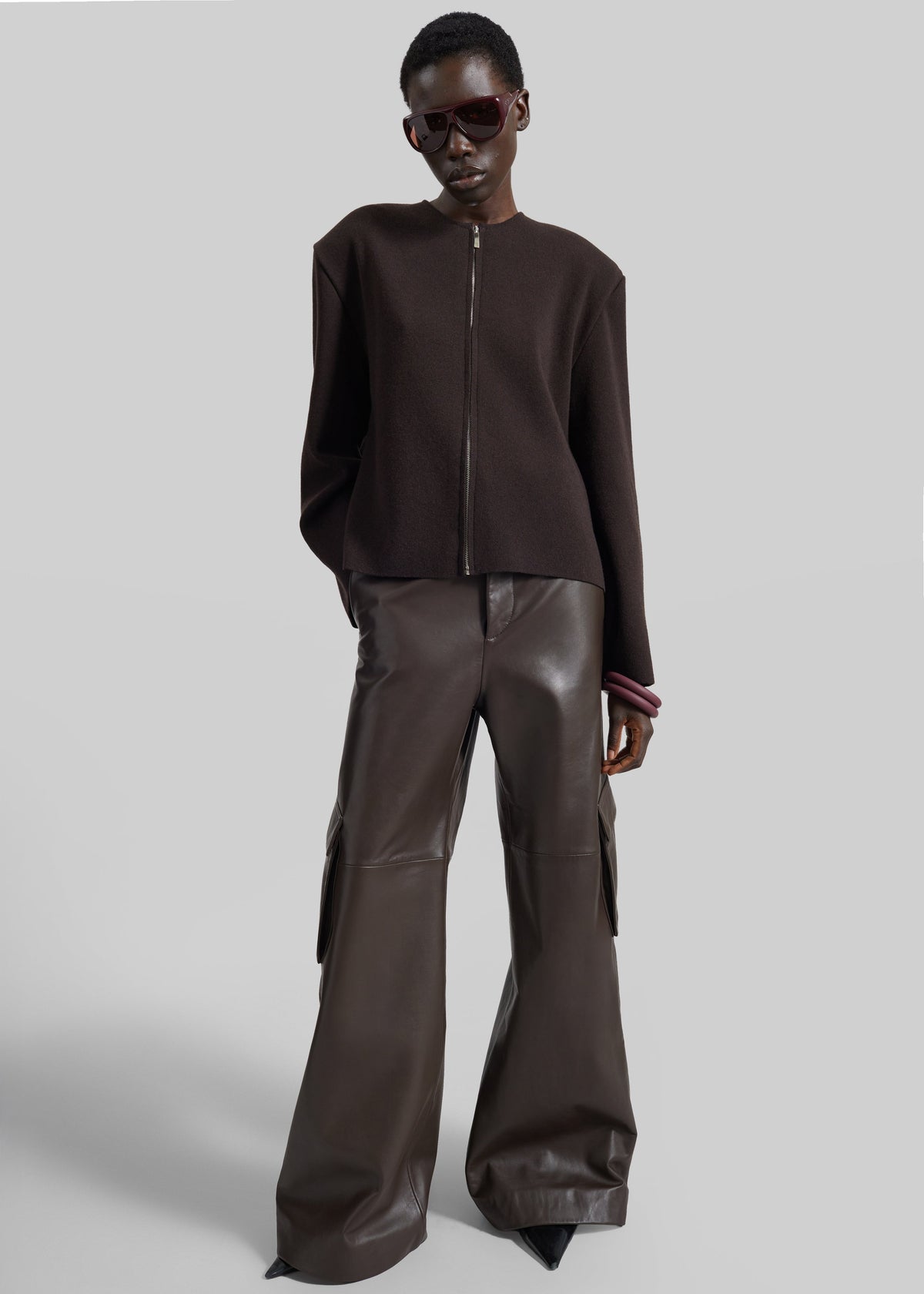 Mael Padded Cardigan - Brown