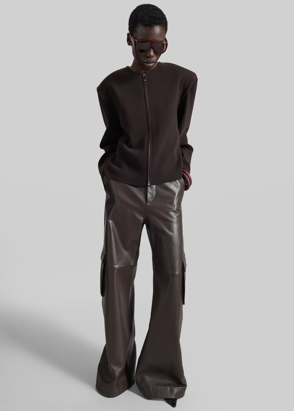 Mael Padded Cardigan - Brown