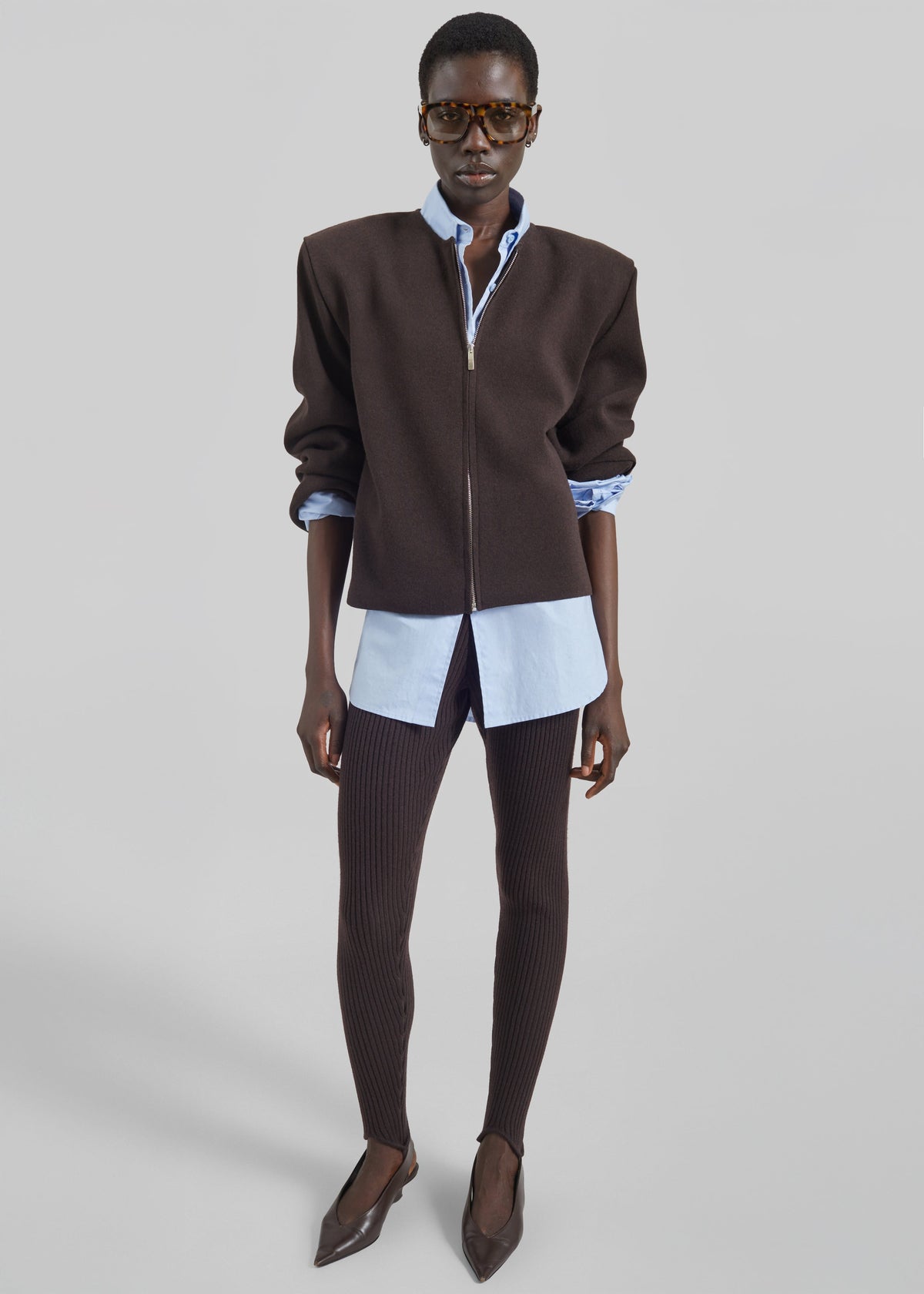 Mael Padded Cardigan - Brown