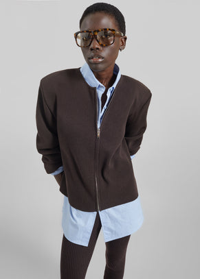 Cardigan Mael con spalle imbottite - Marrone