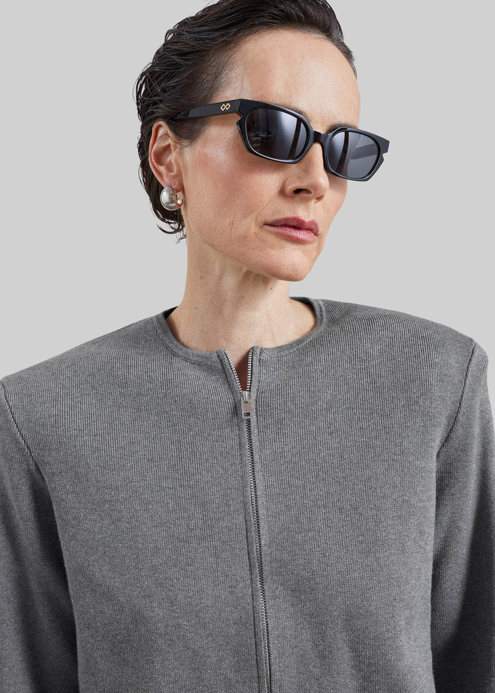 Mael Padded Cardigan - Grey - 1
