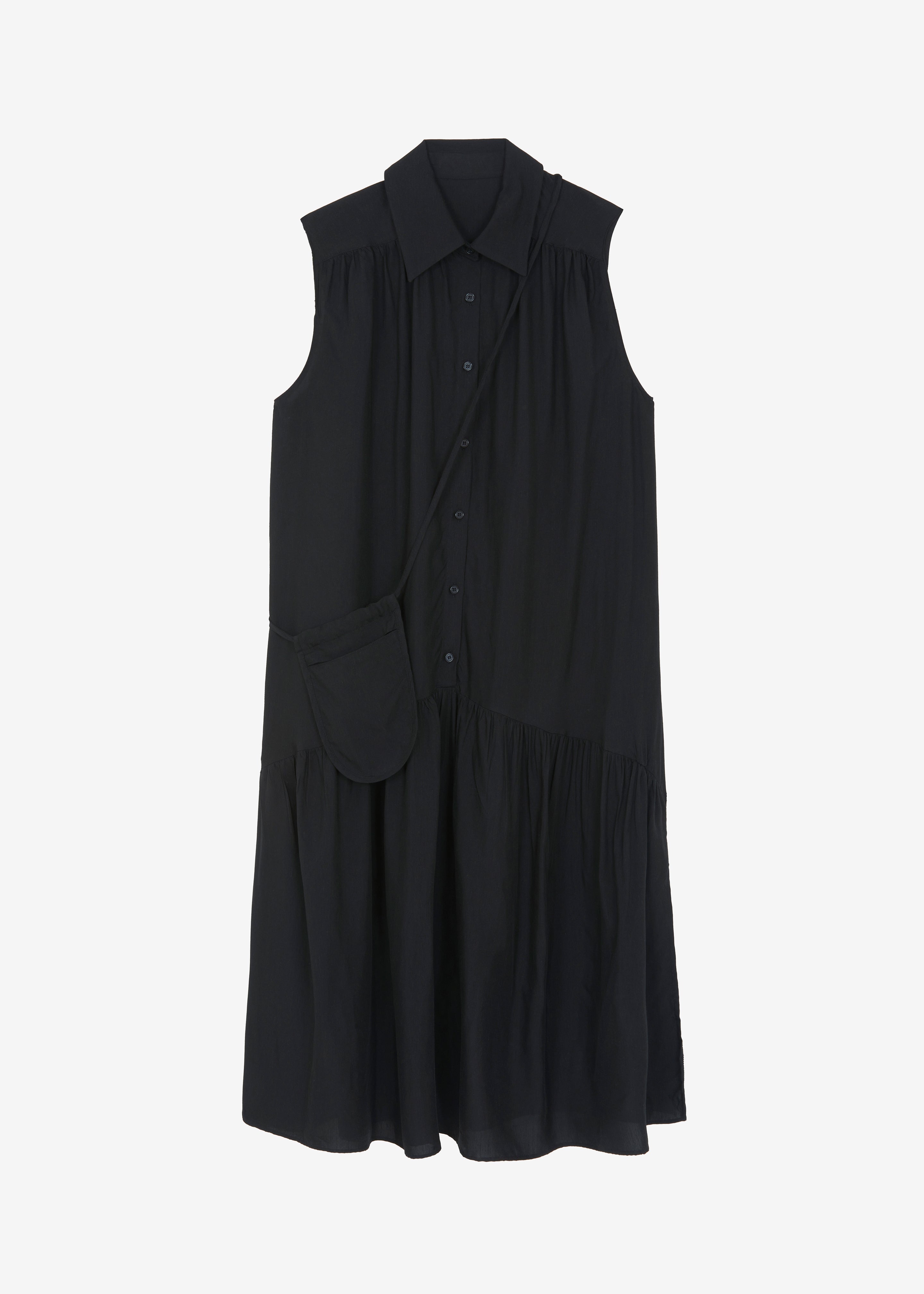 Maela Button Up Midi Dress - Black - 9