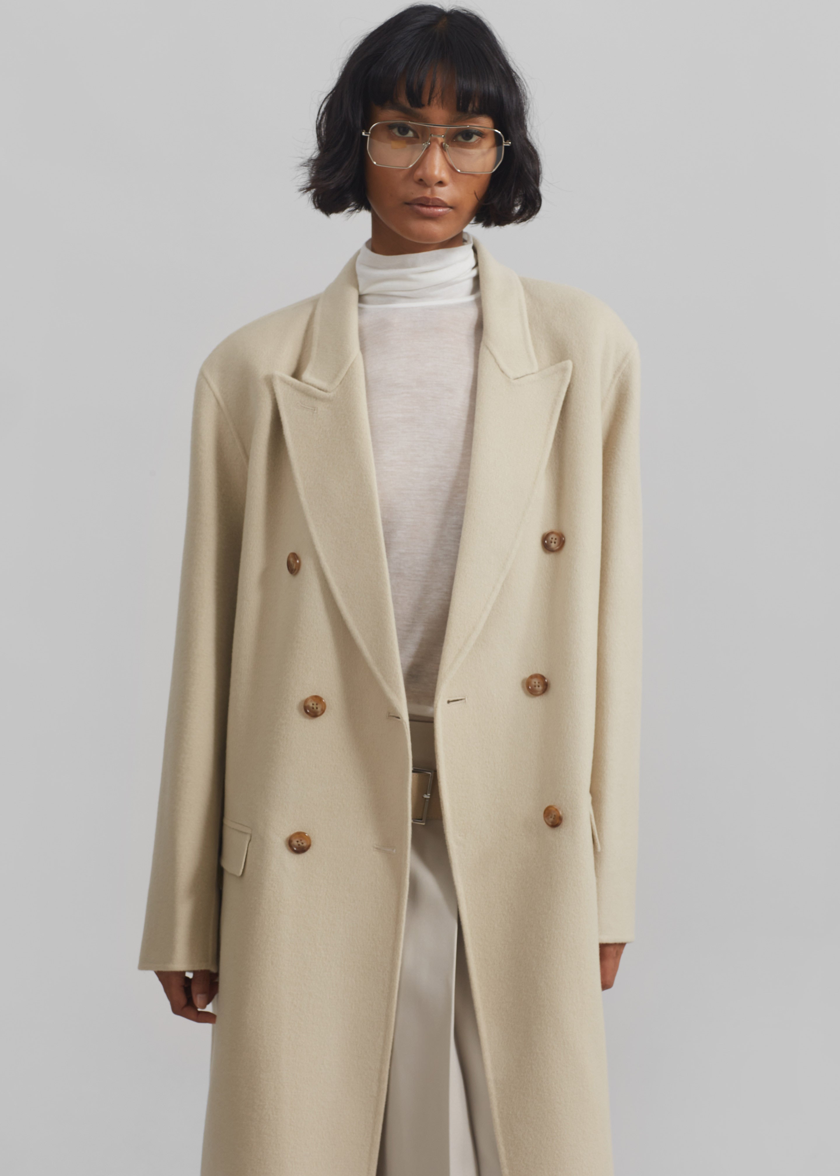 Maese Wool Coat - Light Beige - 4