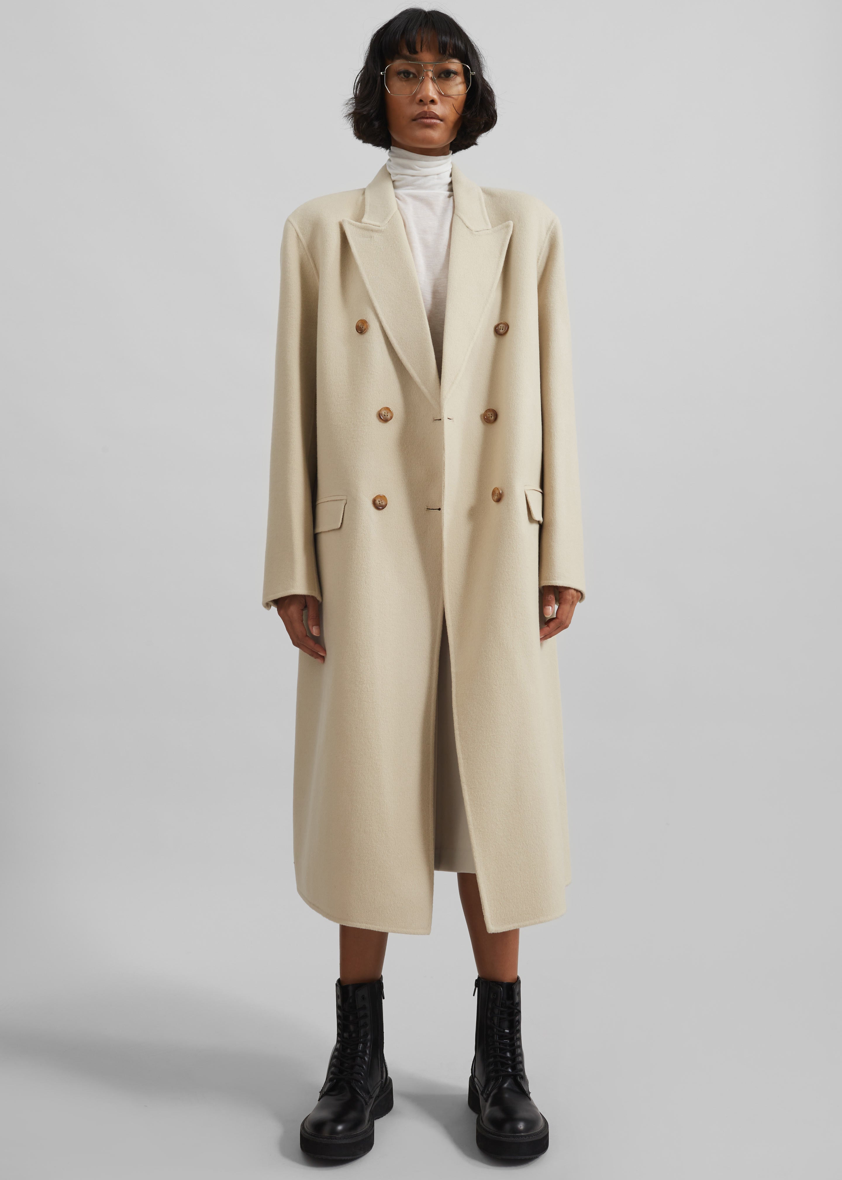 Maese Wool Coat - Light Beige - 5