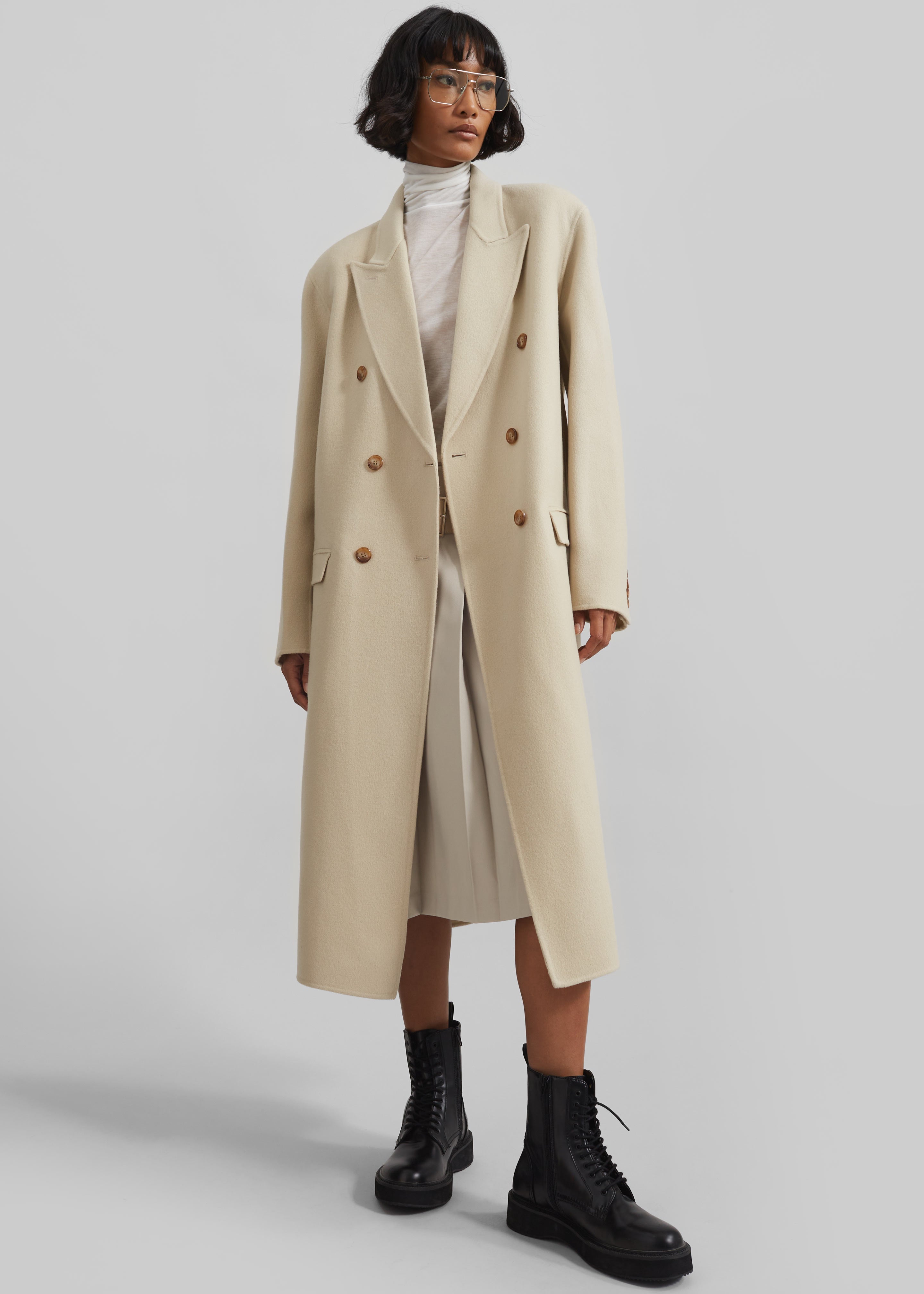 Maese Wool Coat - Light Beige - 3