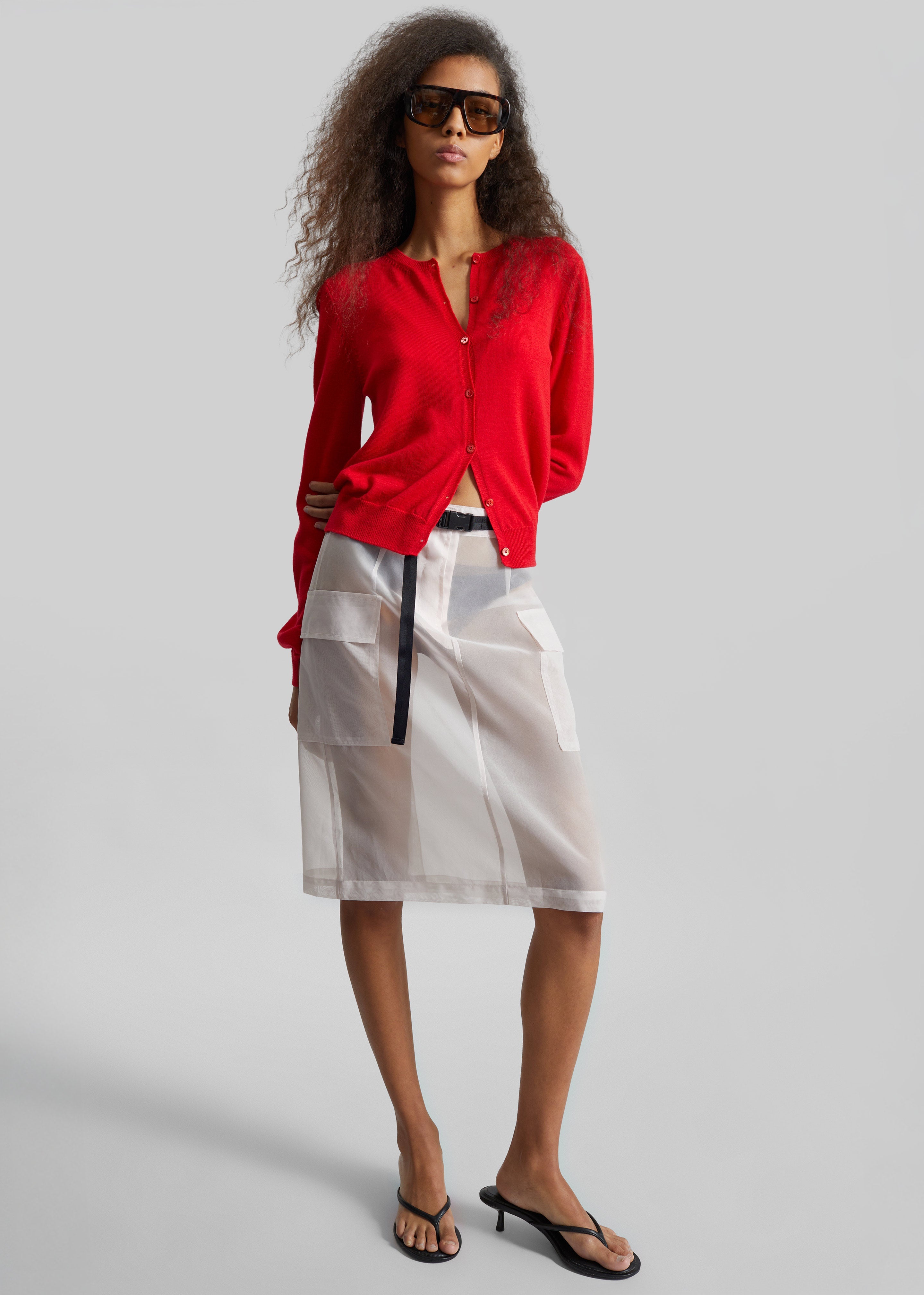 Mahim Superfine Wool Cardigan - Red - 5