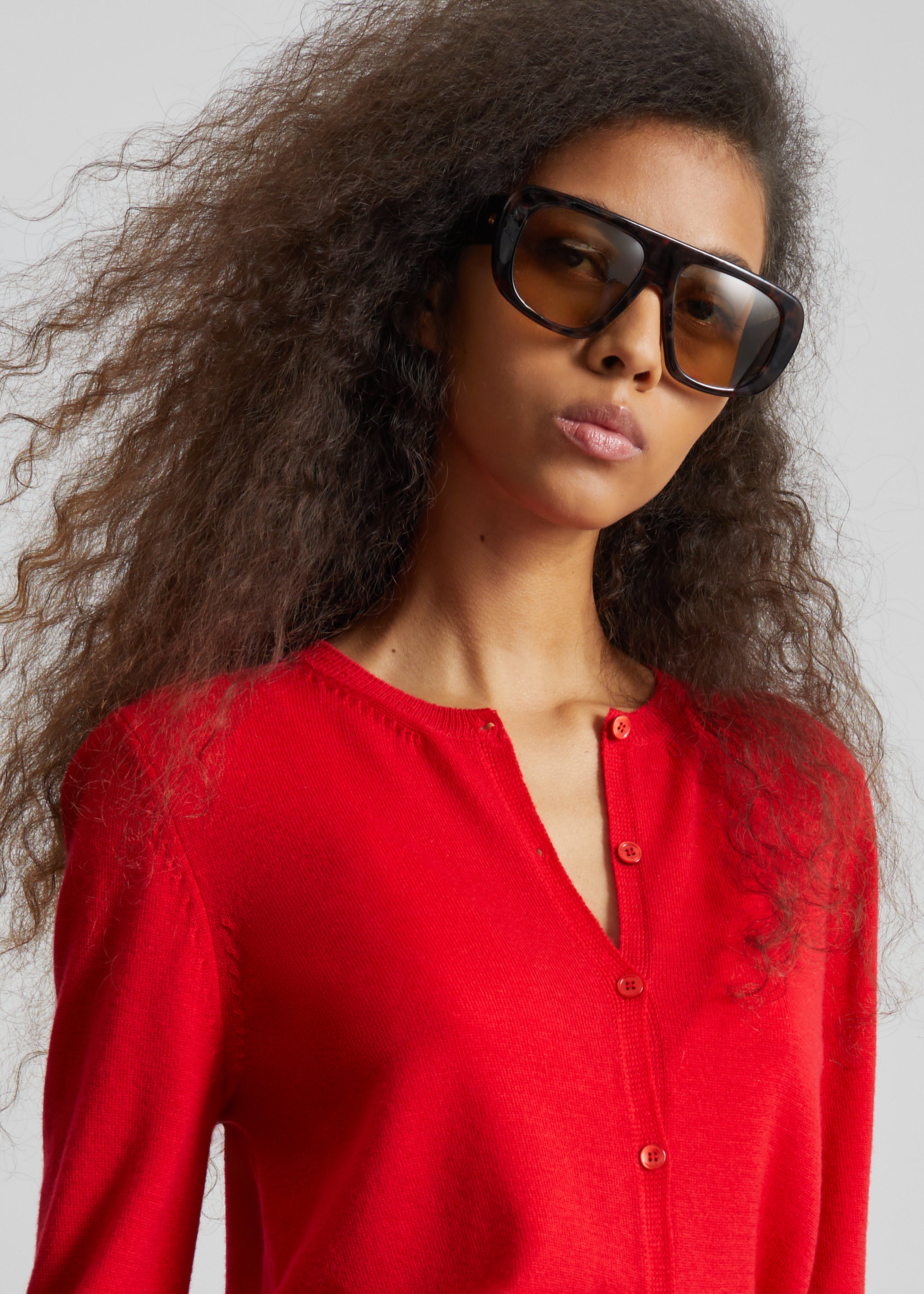 Mahim Superfine Wool Cardigan - Red - 4