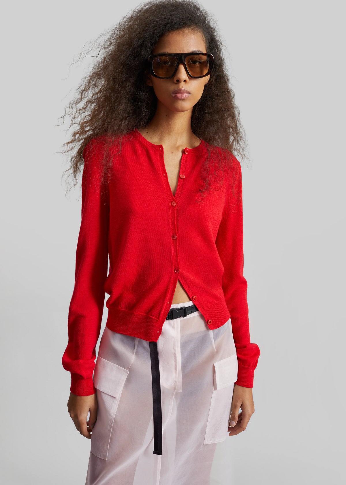 Mahim Superfine Wool Cardigan - Red - 2