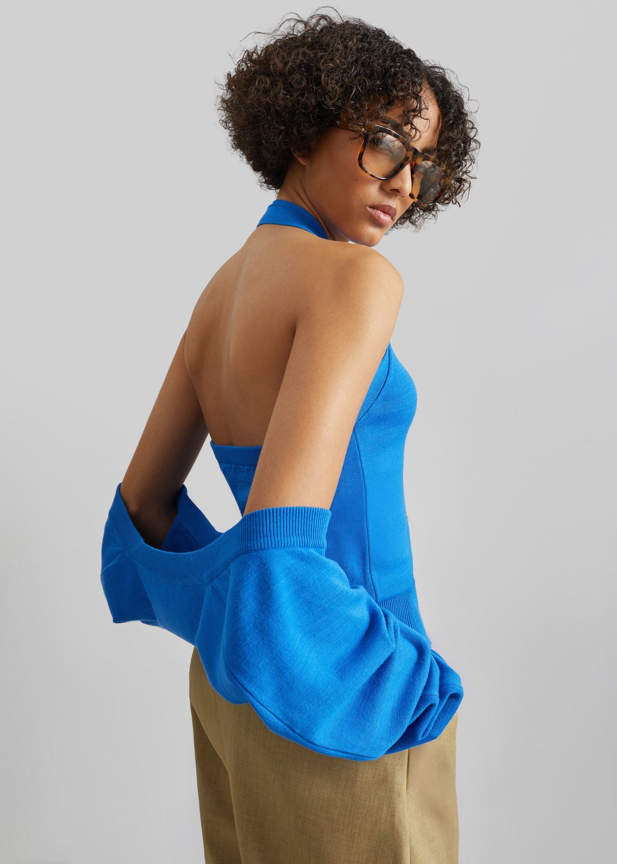 Maia Convertible Knit Halter Top - Cobalt - 7
