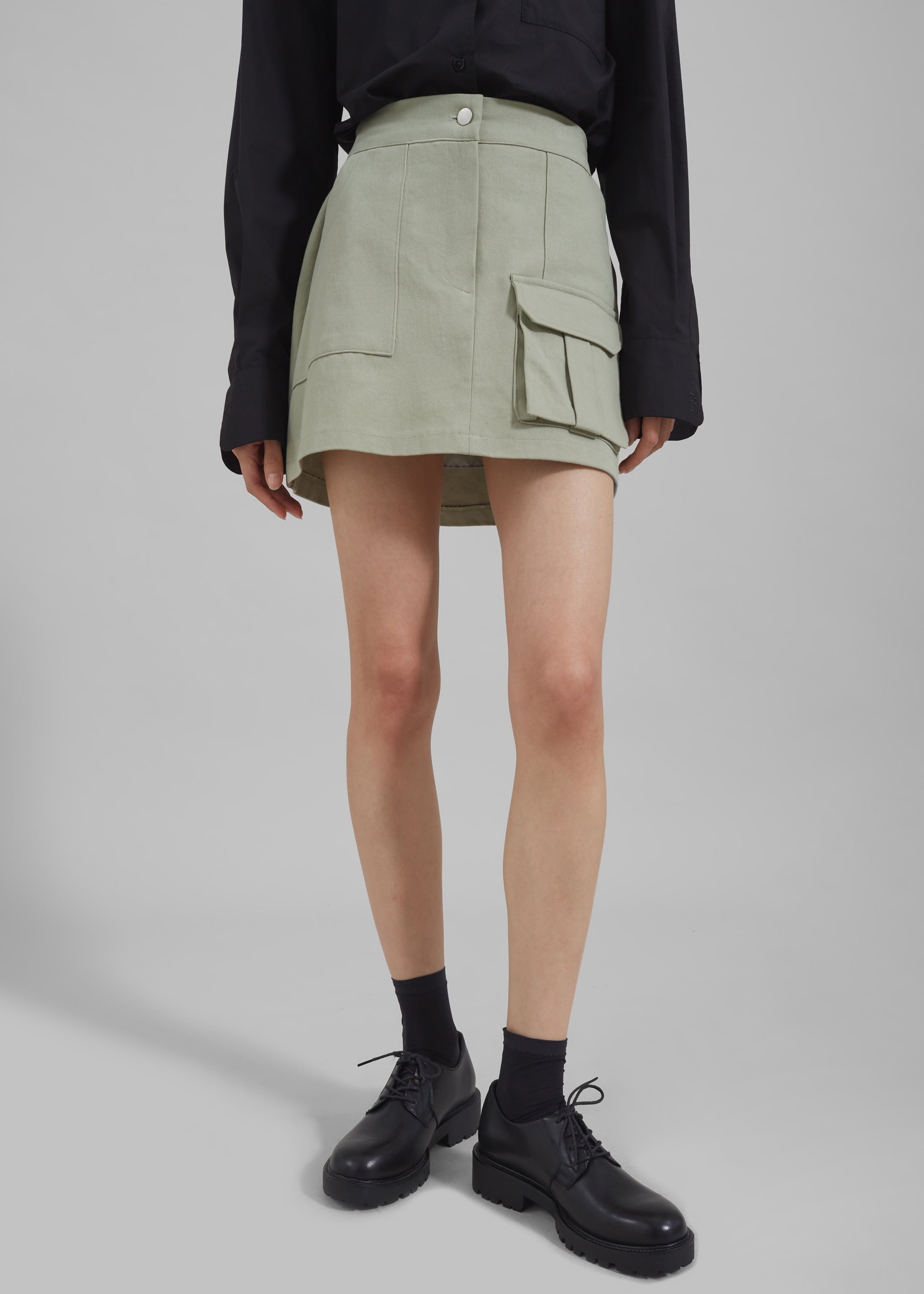 Malia Cargo Mini Skirt - Khaki - 4