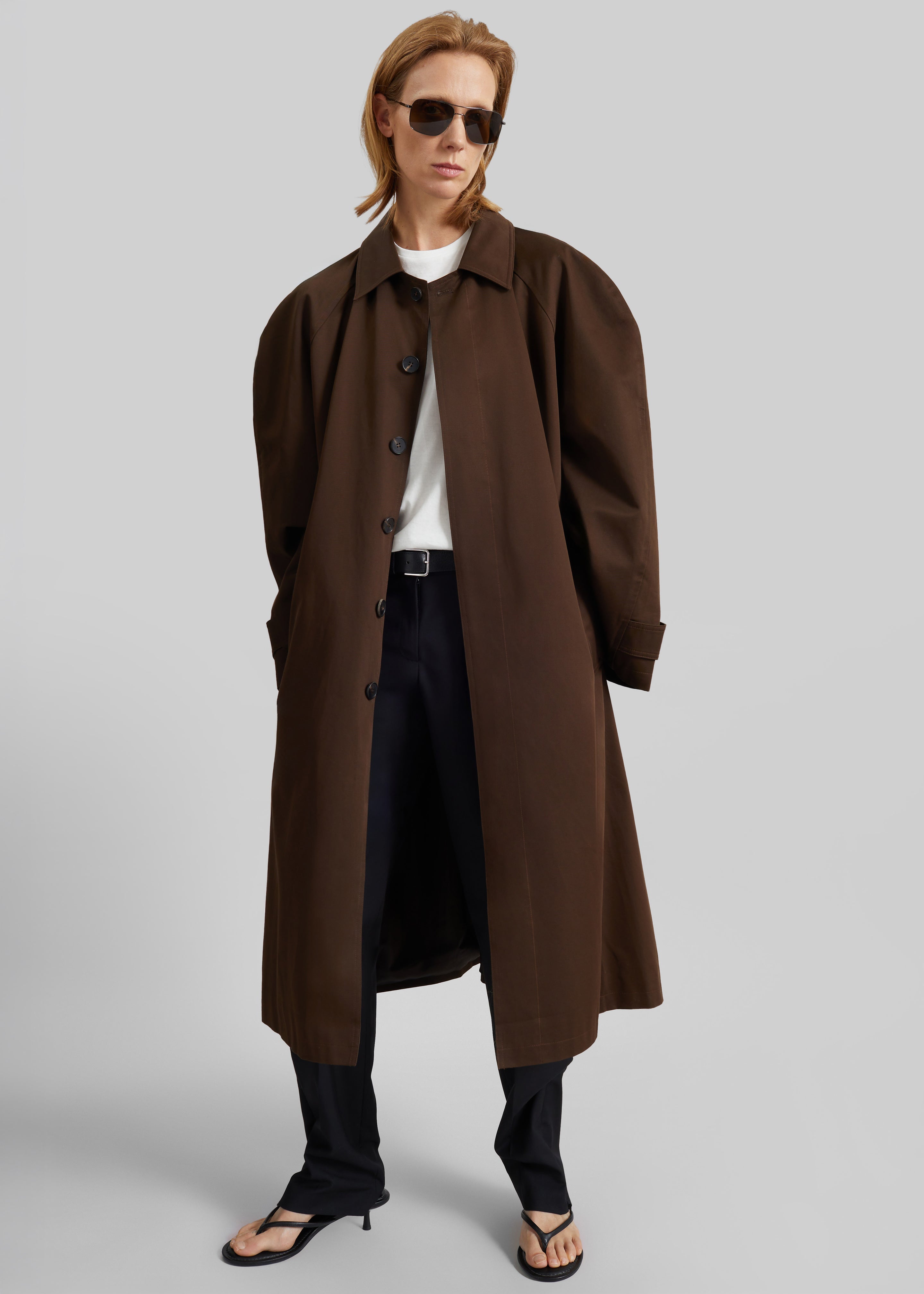 Malmedy Oversized Long Coat - Brown - 2