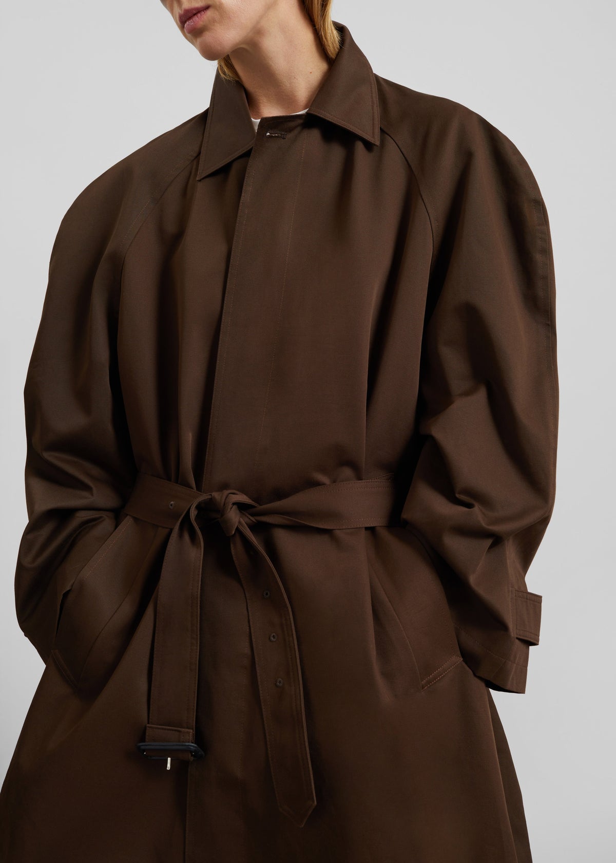 Malmedy Oversized Long Coat - Brown - 3