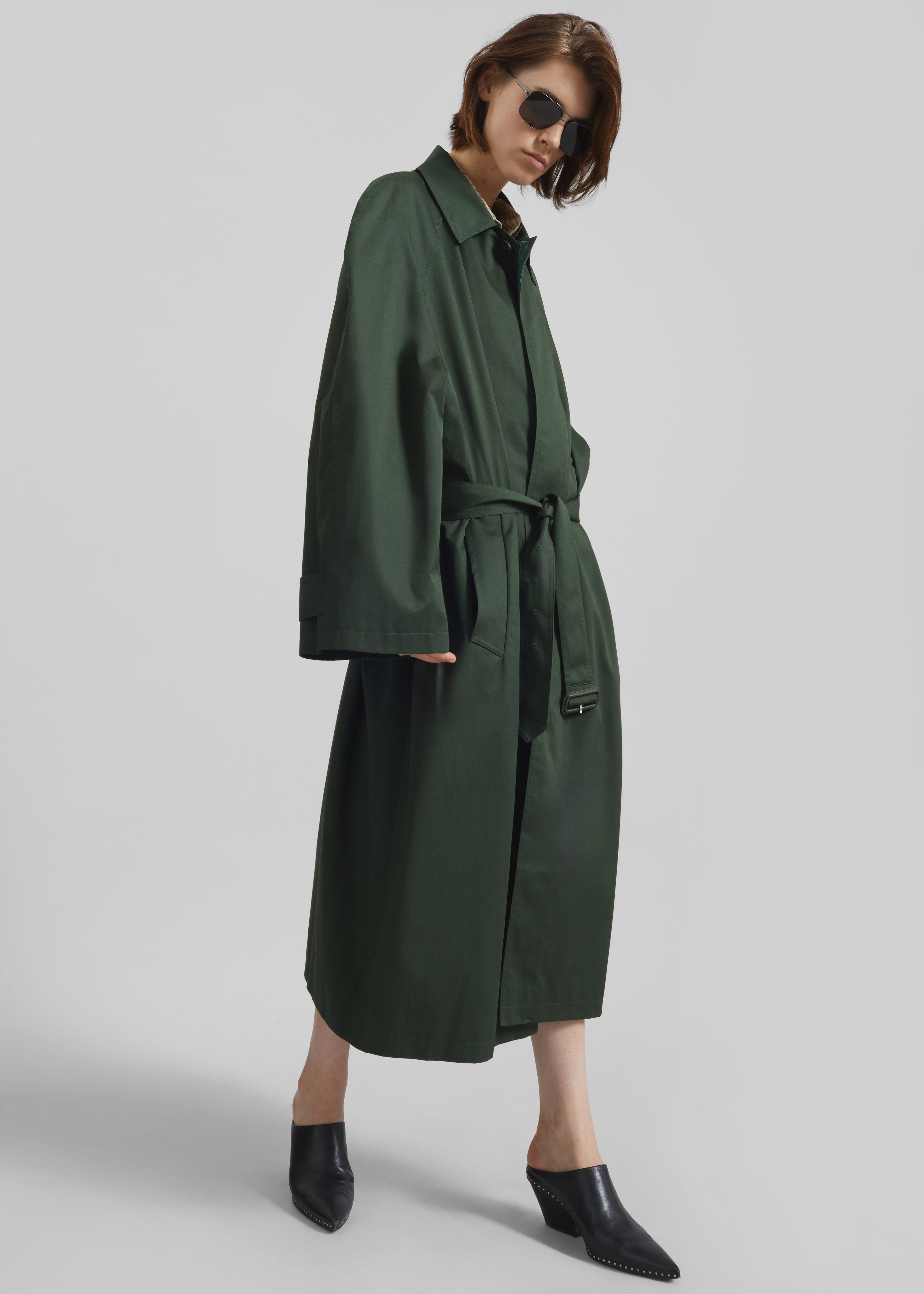 Malmedy Oversized Long Coat - Deep Green - 1