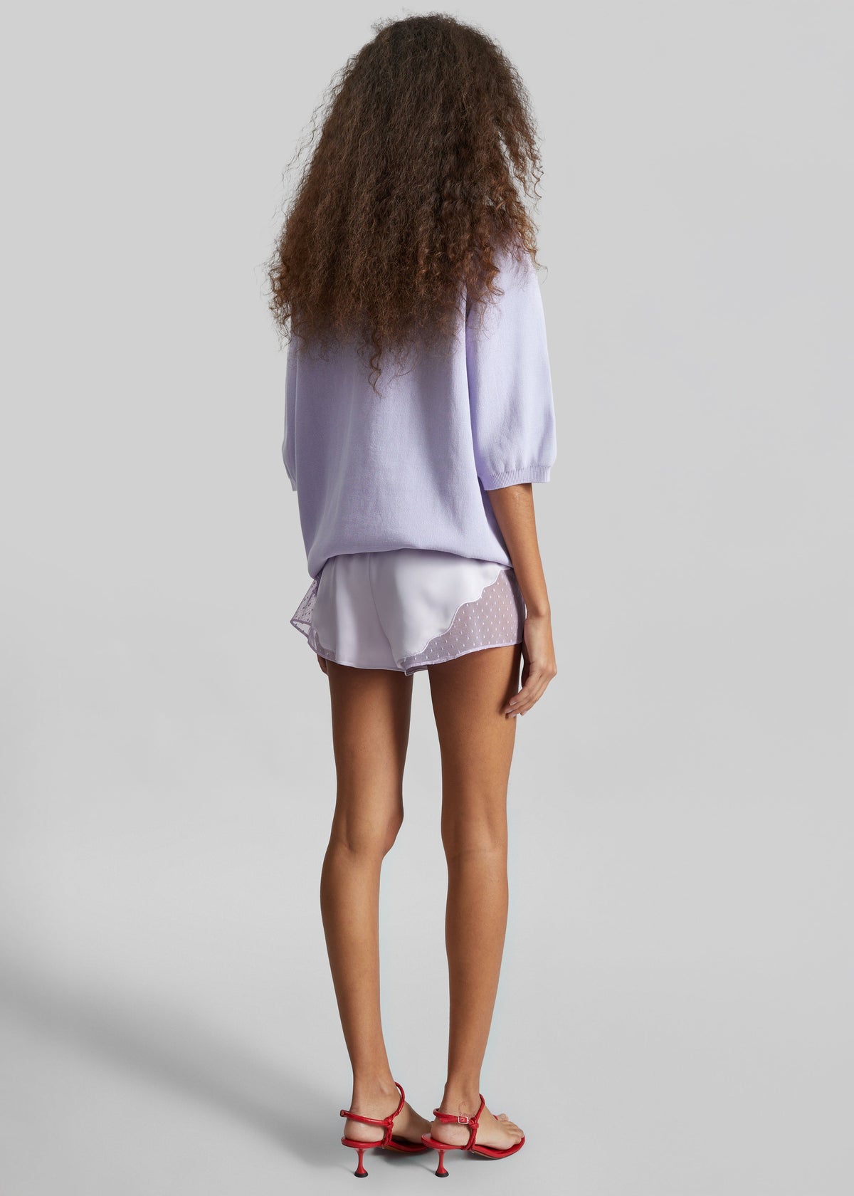 Malmo Satin Mini Shorts - Lavender - 7