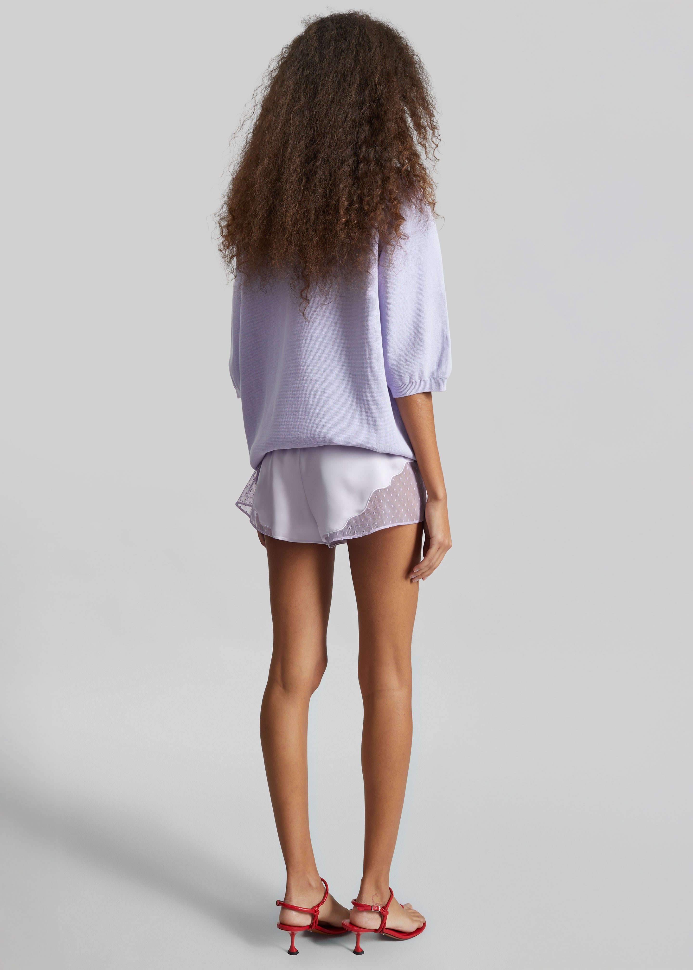 Malmo Satin Mini Shorts - Lavender - 7