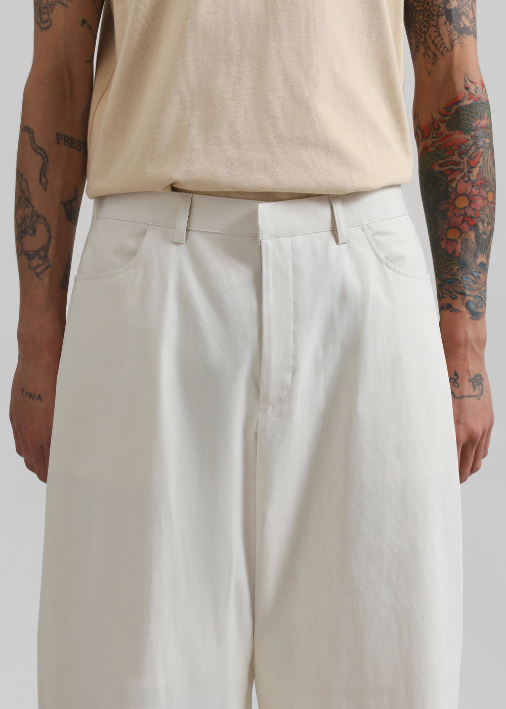 Malton Wide Trousers - Ecru - 1