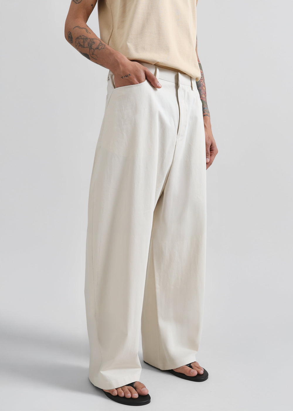 Malton Wide Trousers - Ecru