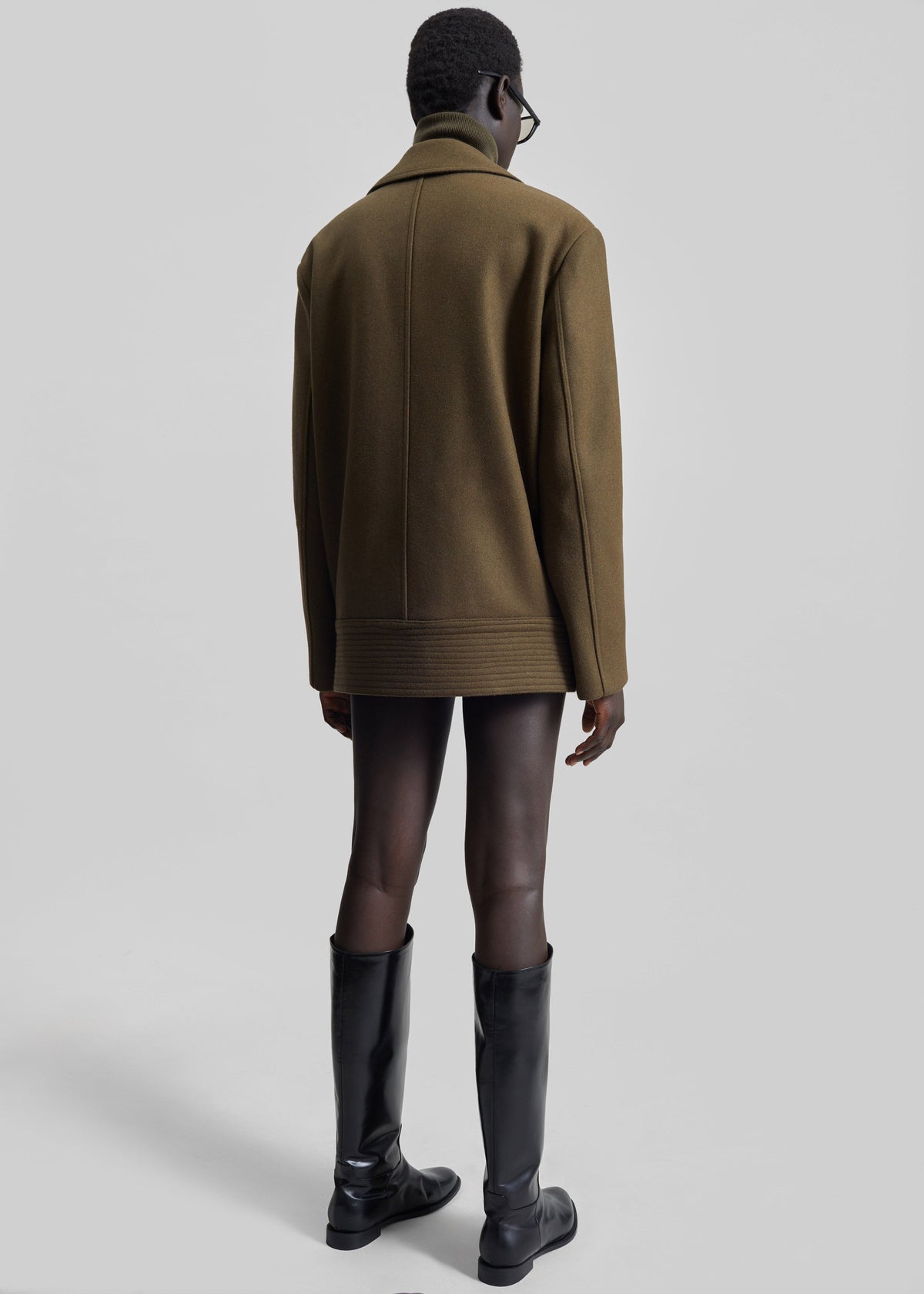 Manali Belted Peacoat - Olive Brown - 8