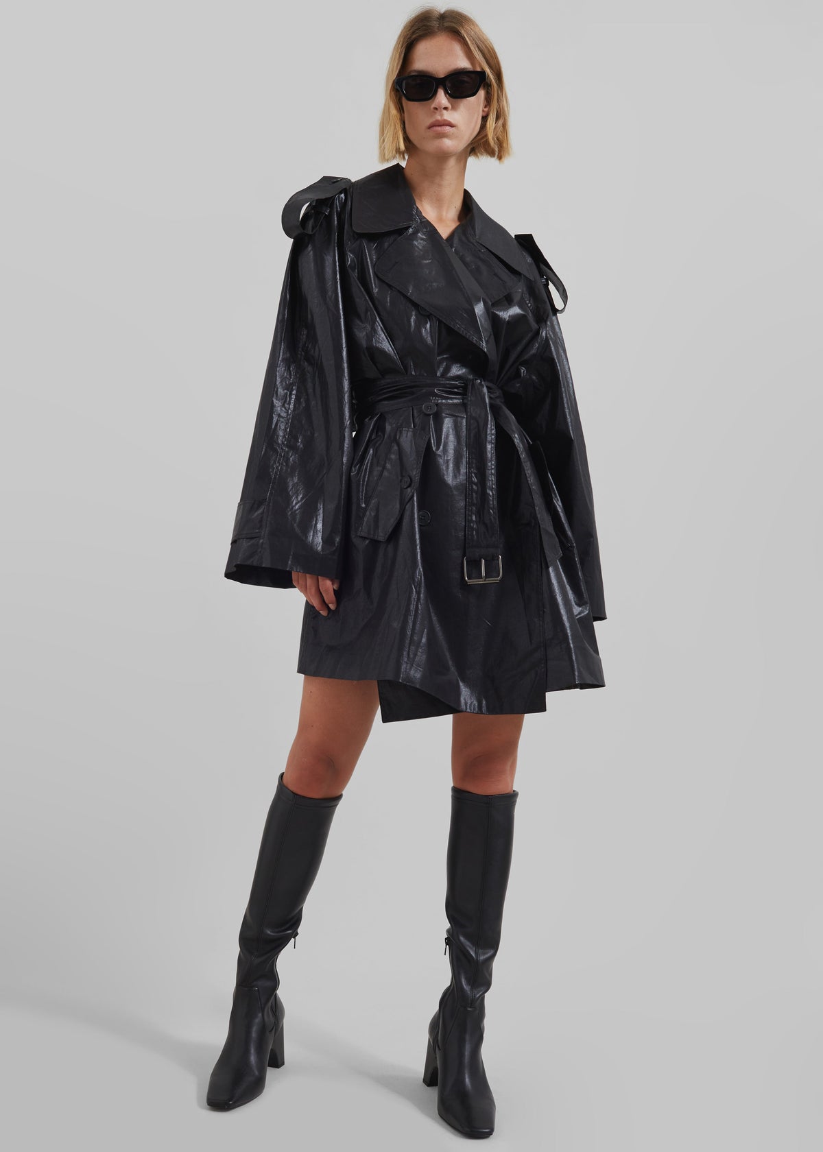 Manila Oversized Trench - Black - 4