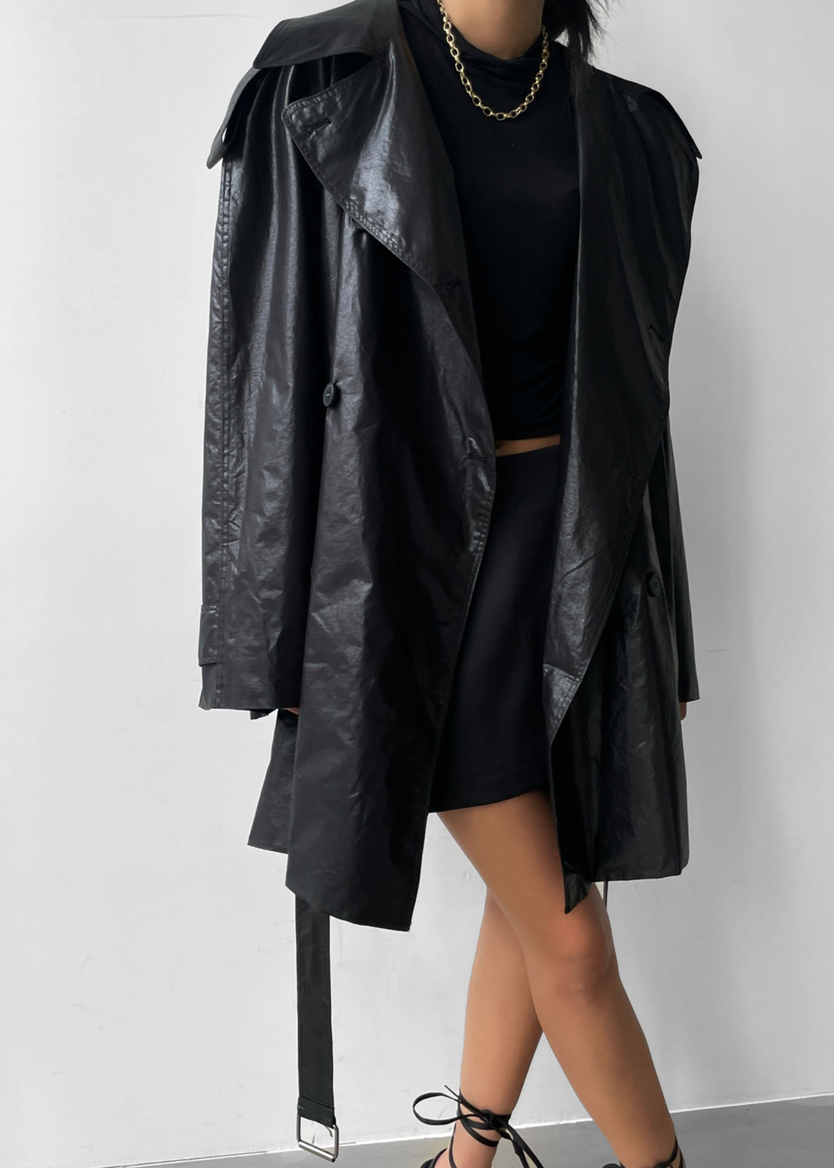 Manila Oversized Trench - Black - 2