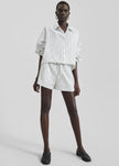 Manisa Mini Shorts - White/Black Stripe