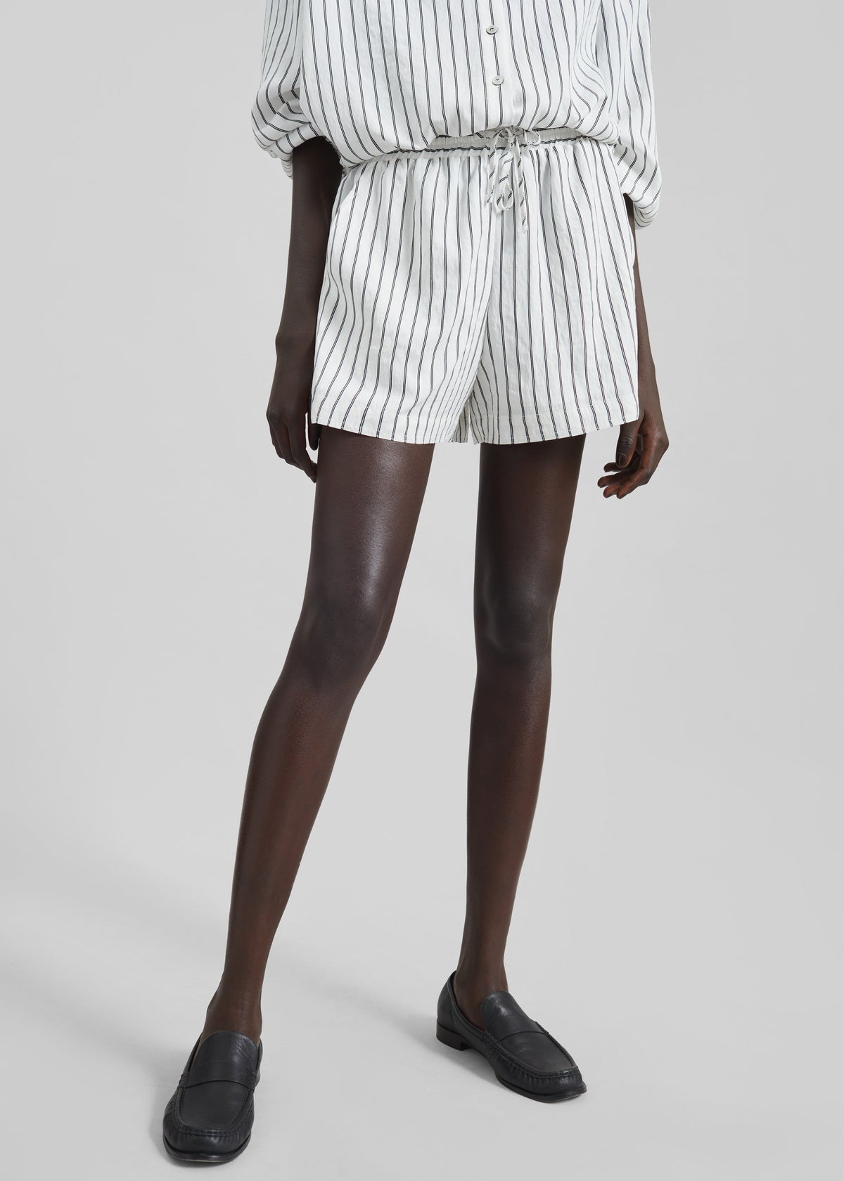Manisa Mini Shorts - White/Black Stripe - 7