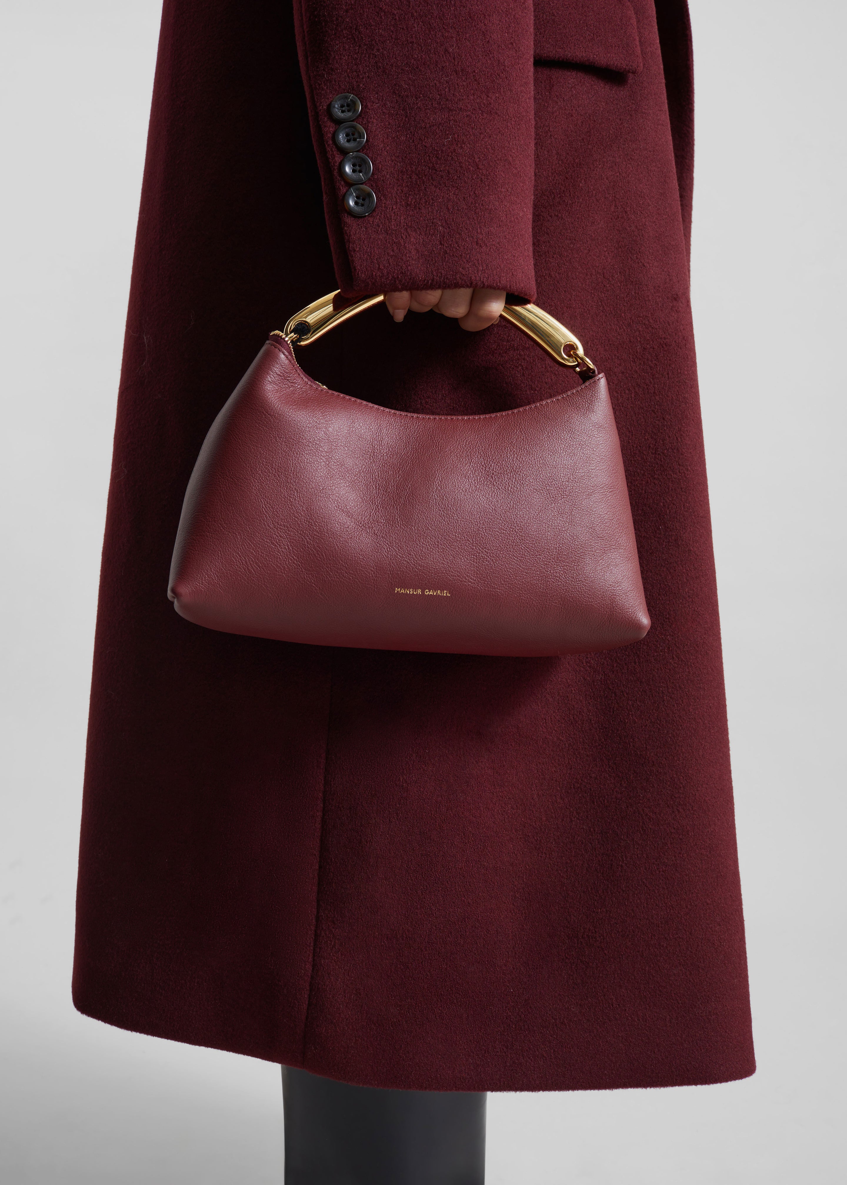 Mansur Gavriel Metal Handle Rhea Bag - Oxblood - 6