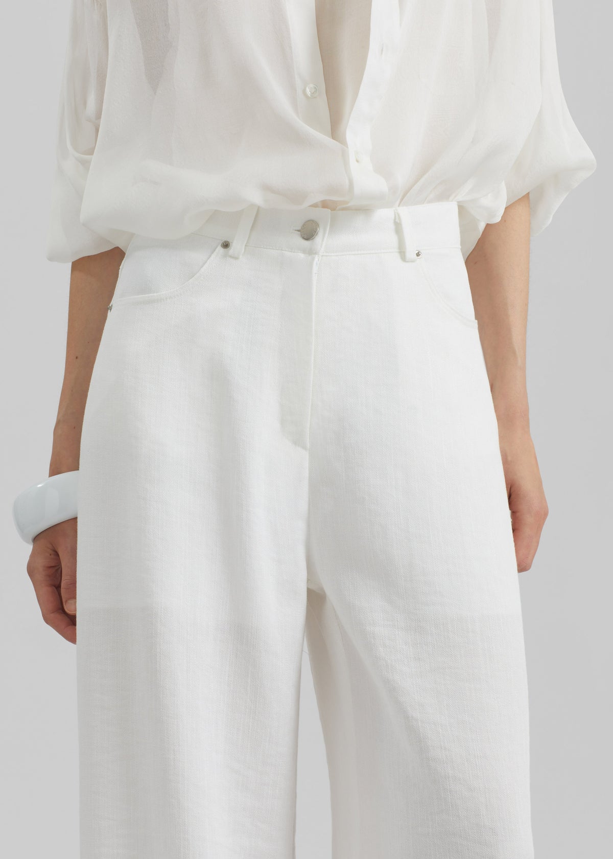 Mapello Wide Leg Pants - White - 4