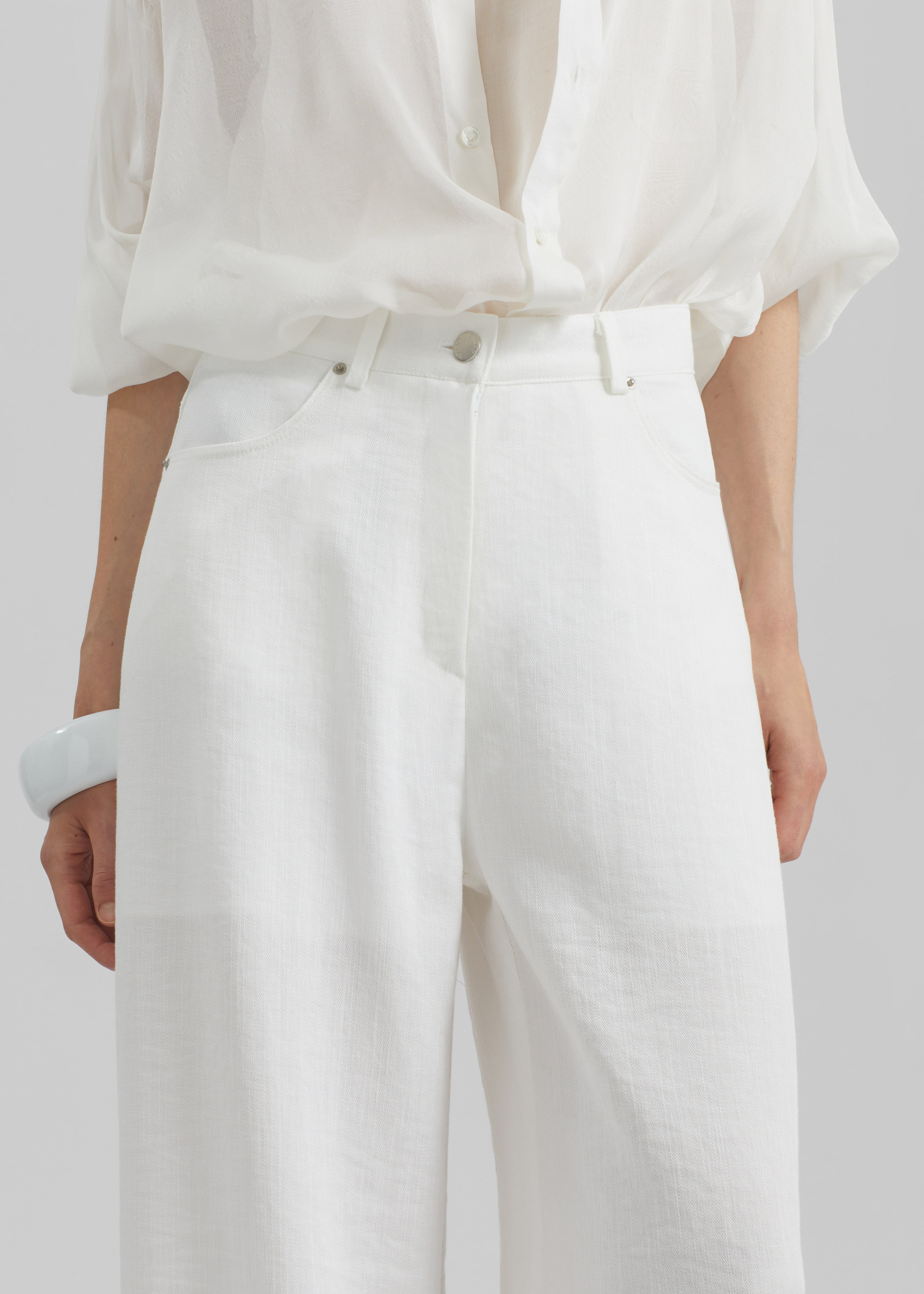 Mapello Wide Leg Pants - White - 4