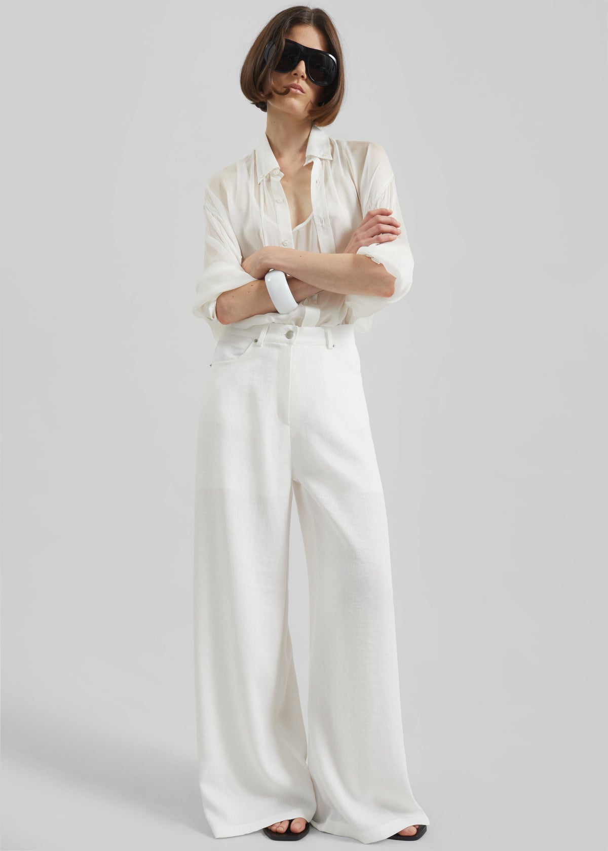 Mapello Wide Leg Pants - White - 6