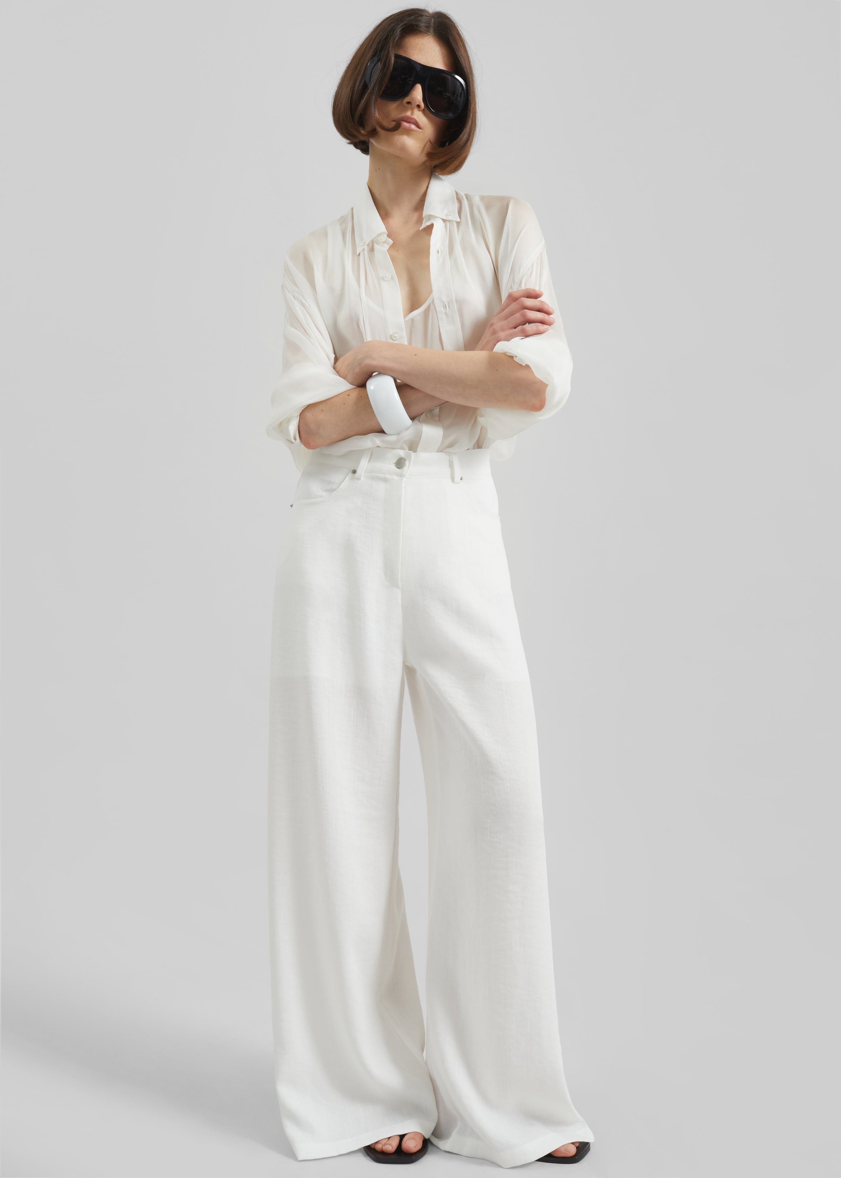 Mapello Wide Leg Pants - White - 6