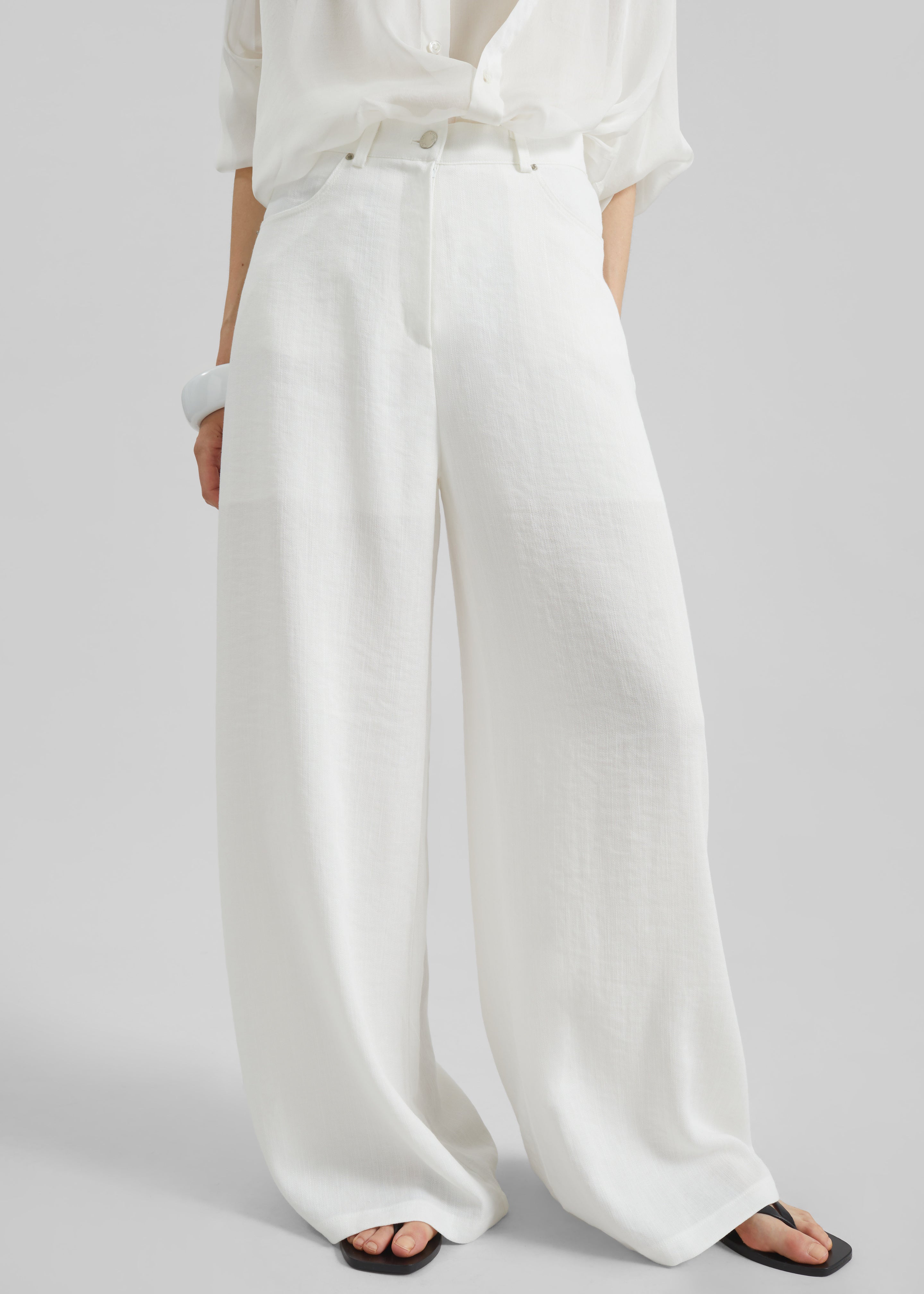 Mapello Wide Leg Pants - White - 2