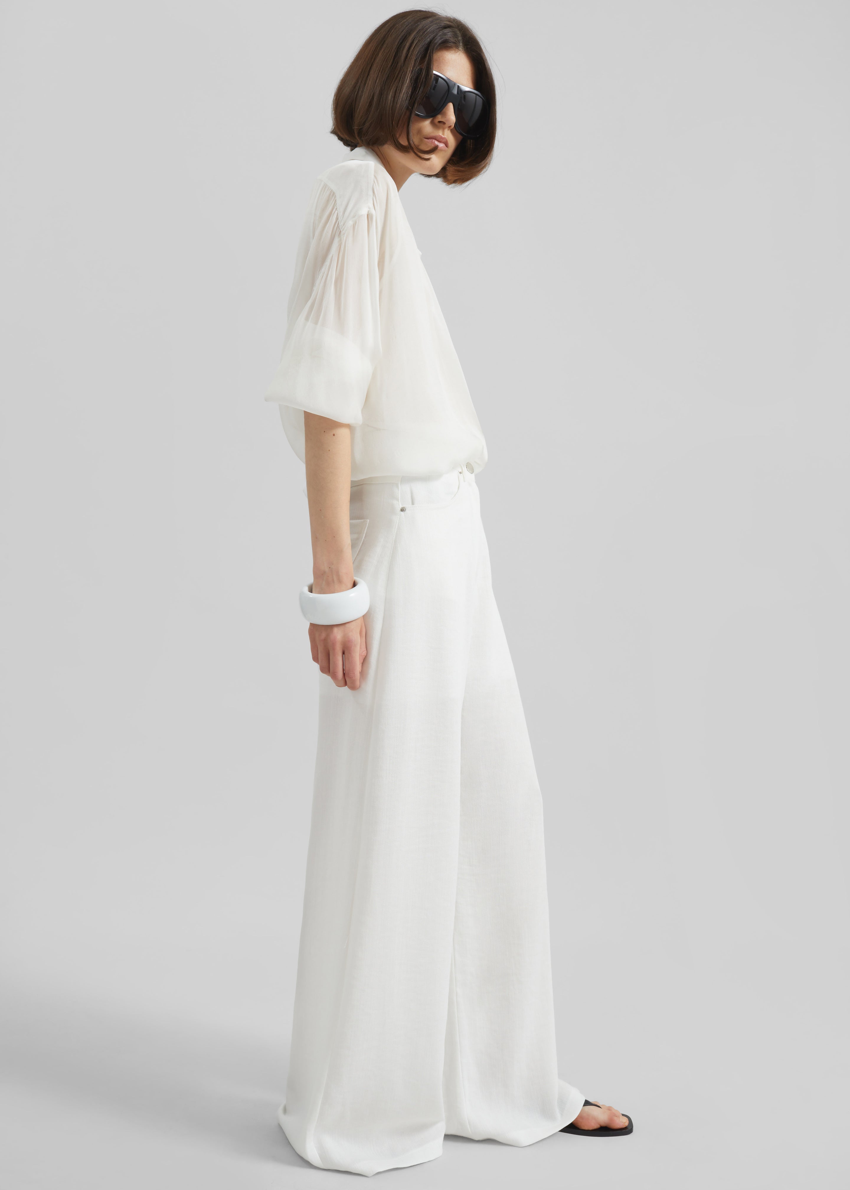 Mapello Wide Leg Pants - White - 3