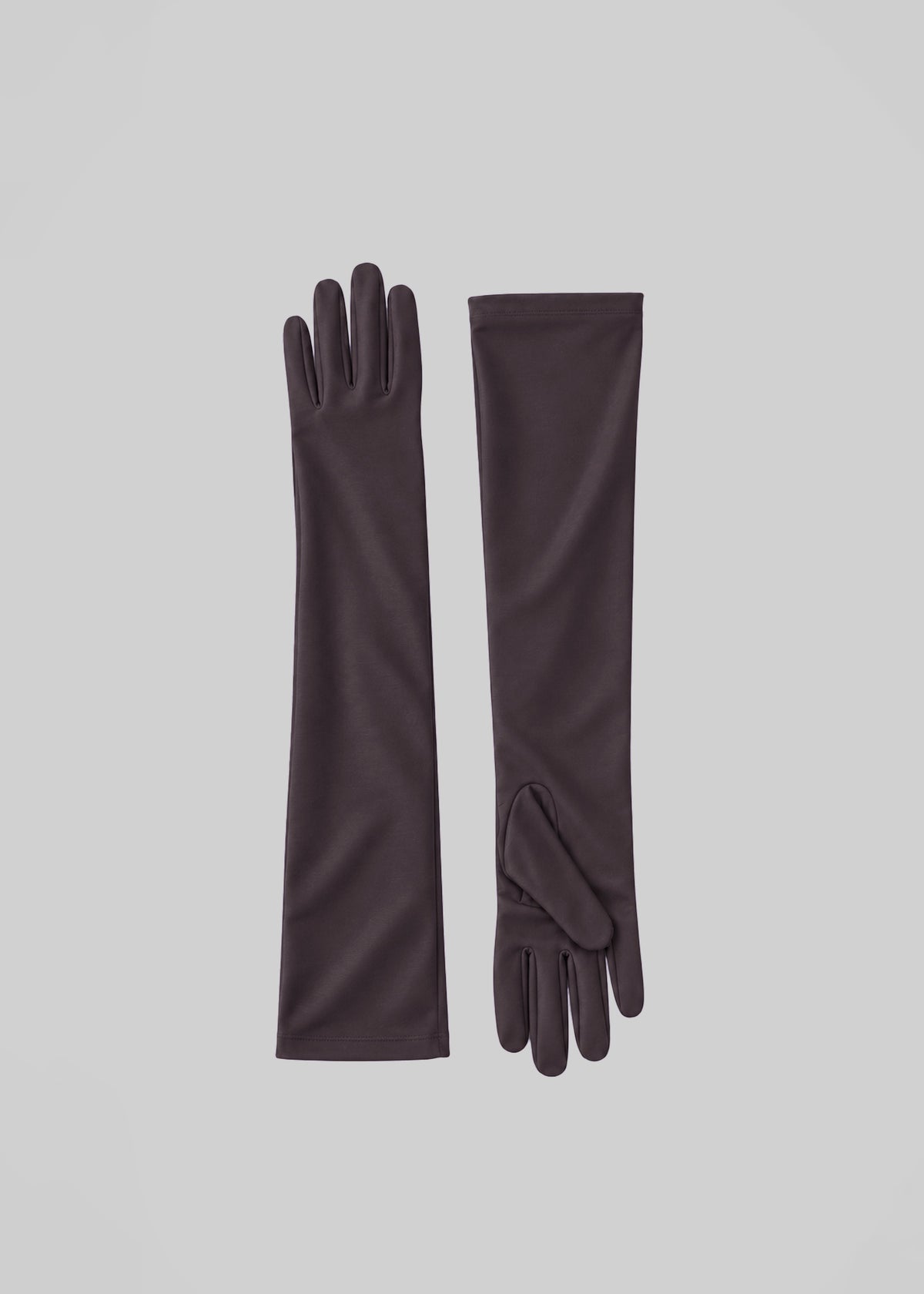 Mara Jersey Long Gloves - Dark Brown