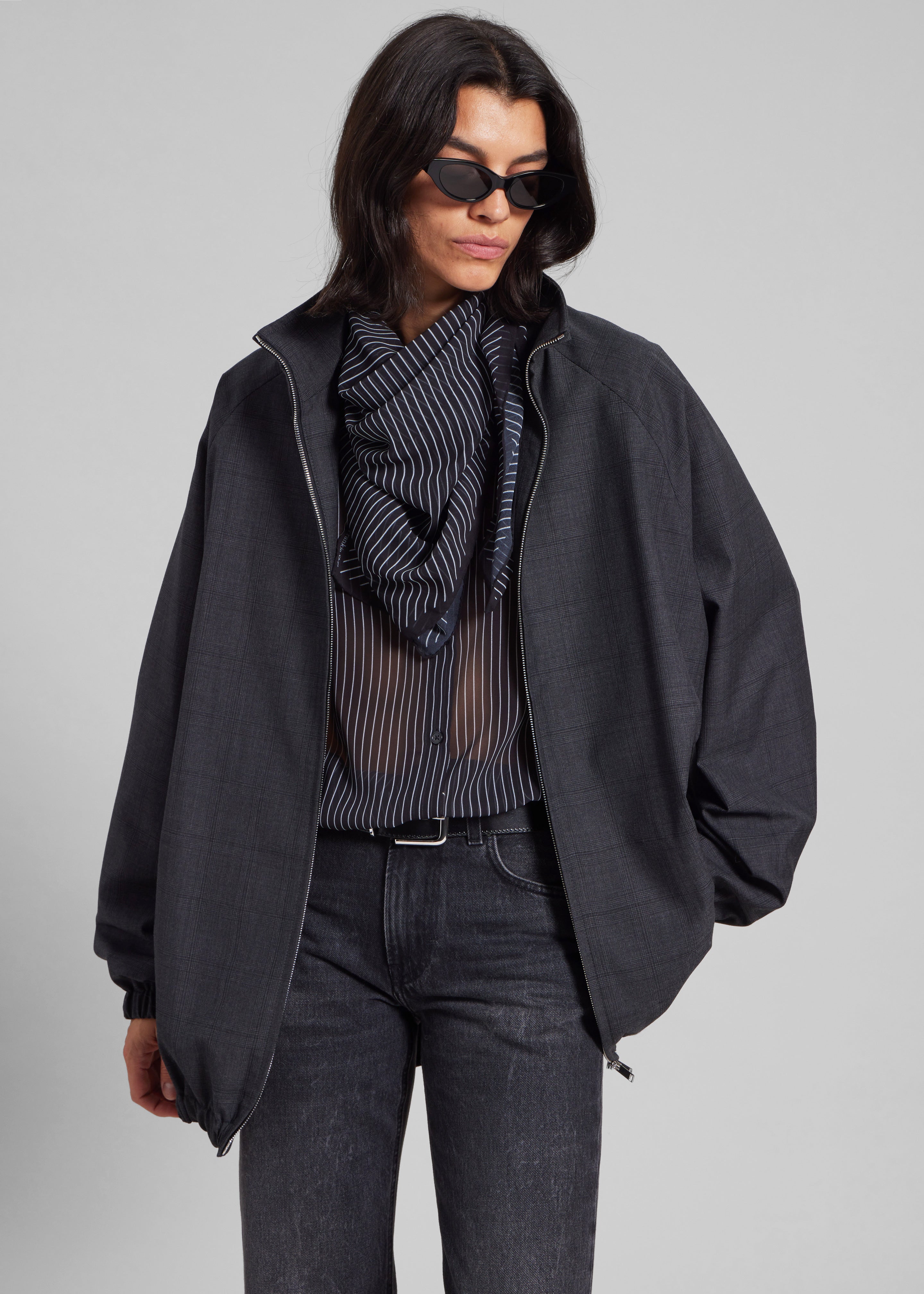 Marais Striped Scarf - Black/White - 8
