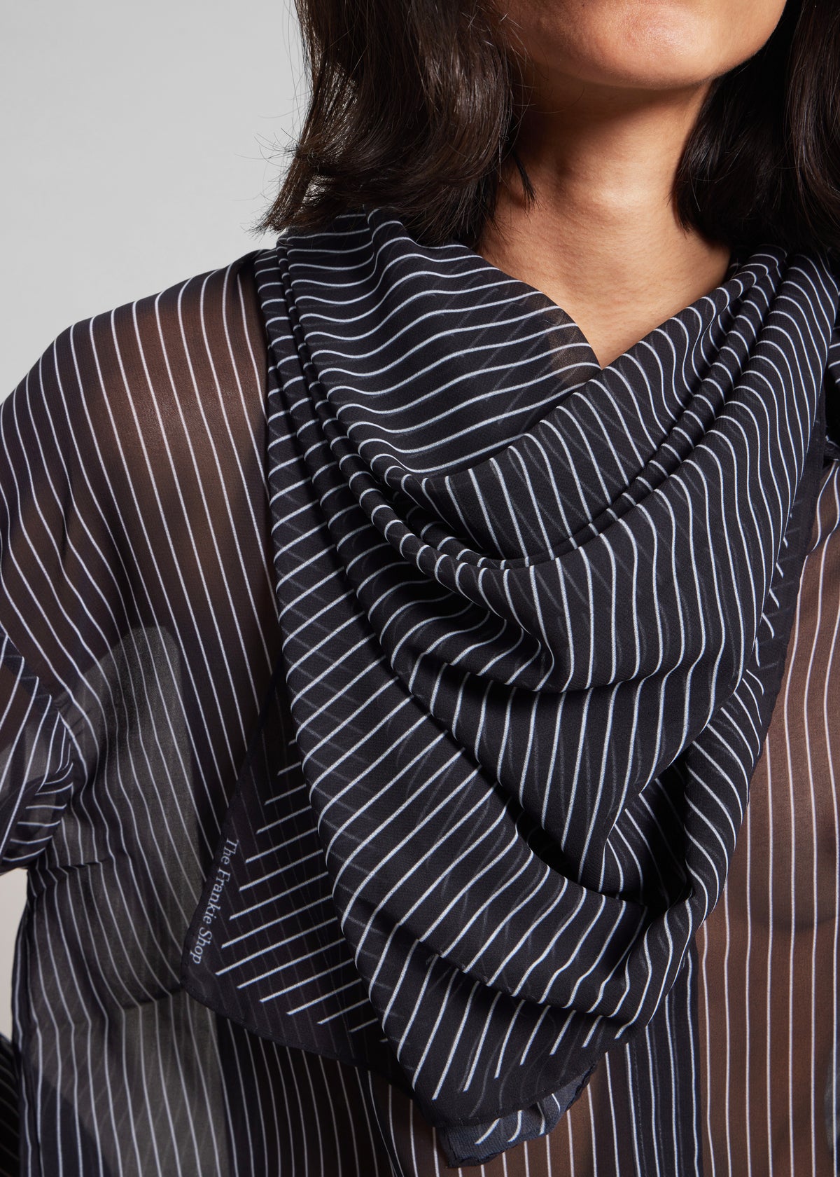 Marais Striped Scarf - Black/White - 9