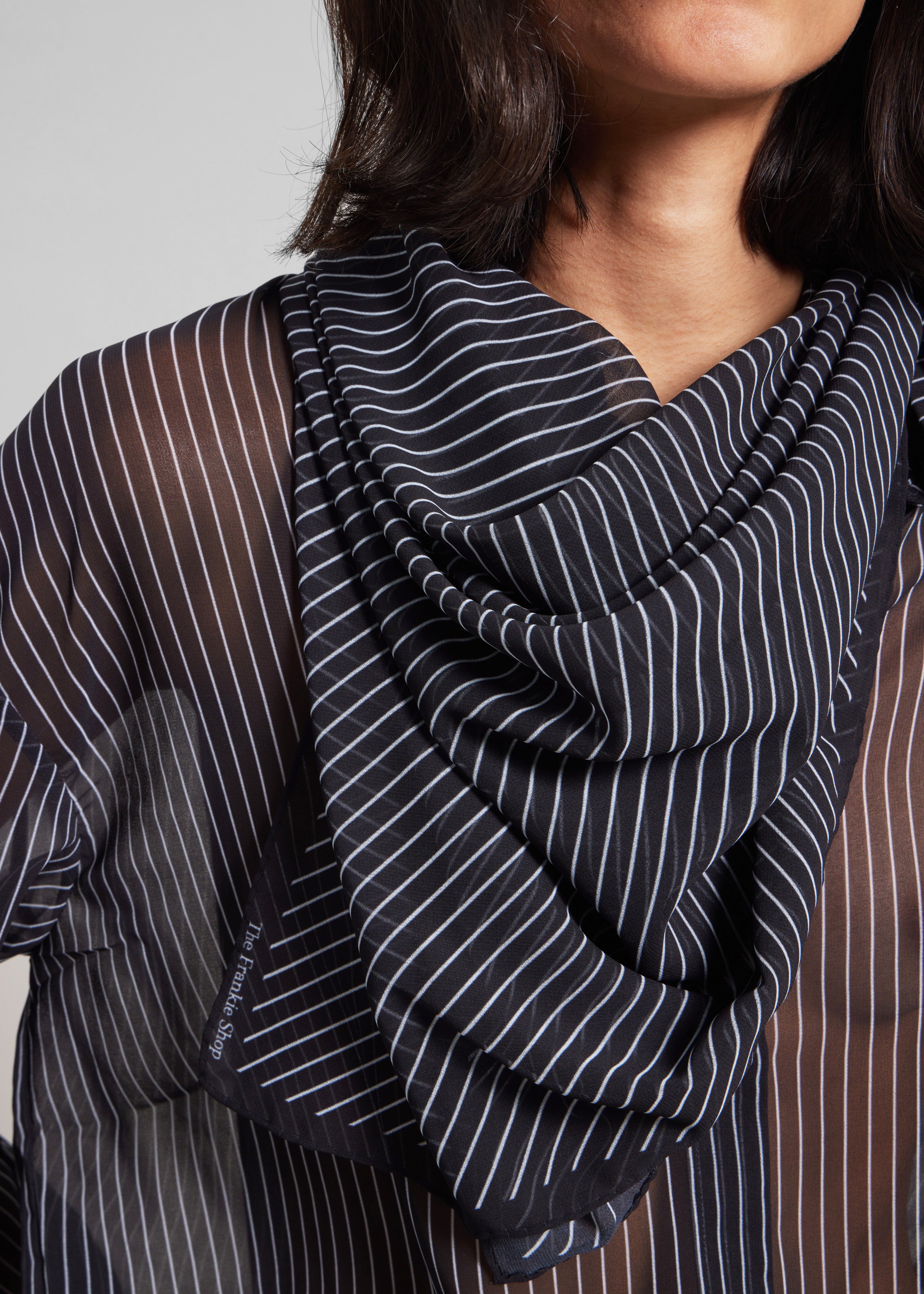 Marais Striped Scarf - Black/White - 9
