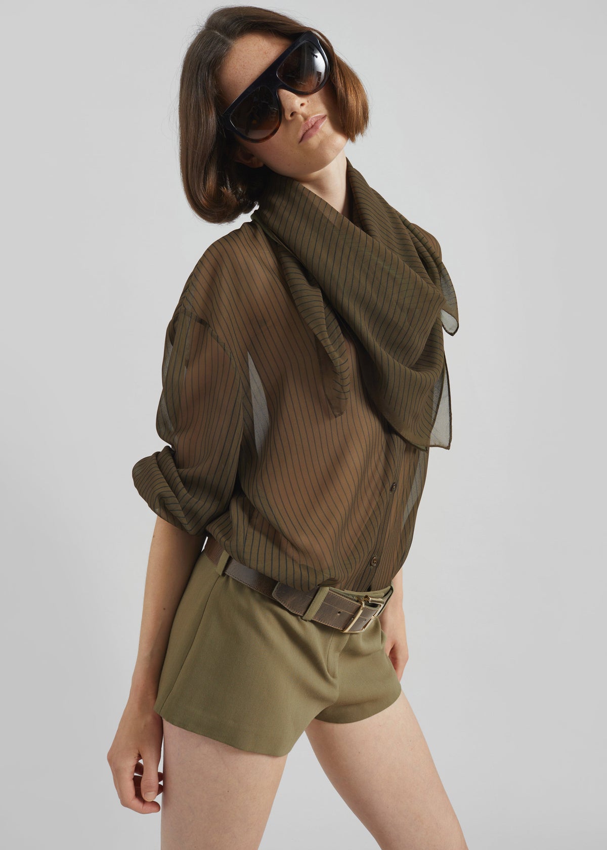 Marais Striped Scarf - Olive/Black - 5