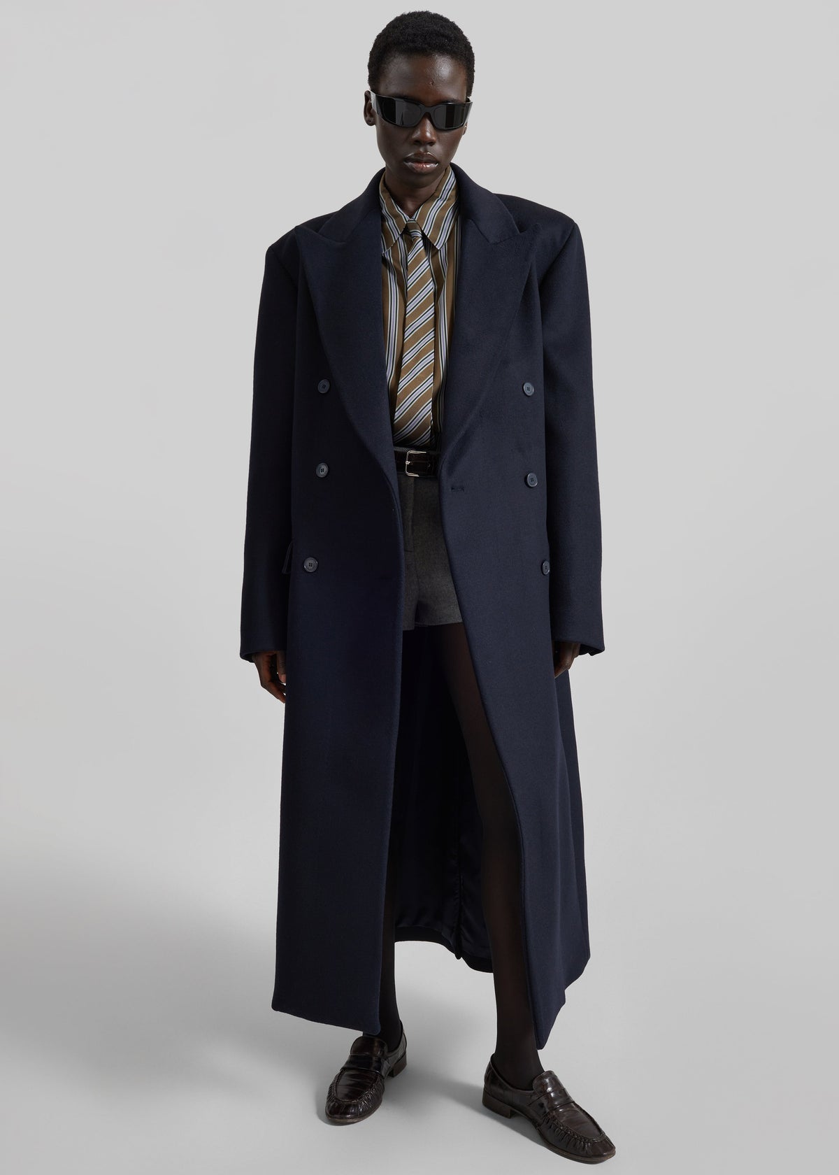 Marcello Double-Breasted Coat - Dark Navy