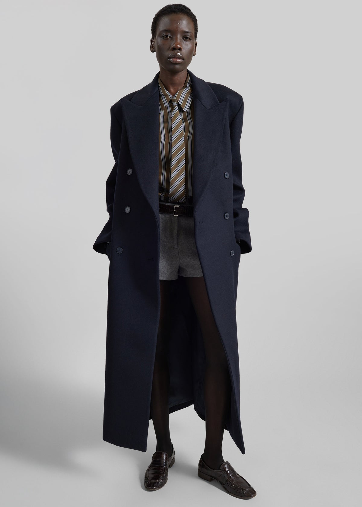 Marcello Double-Breasted Coat - Dark Navy