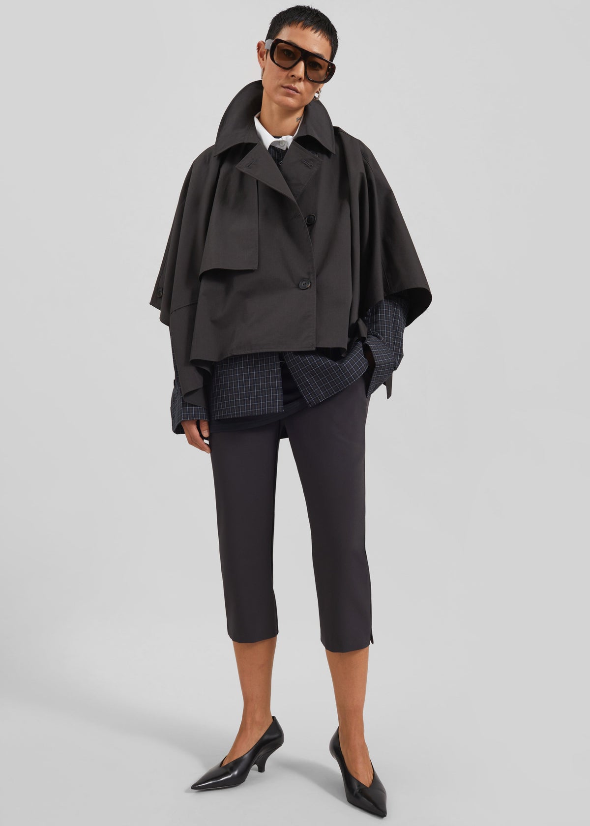 Maren Cape Trench - Black - 6