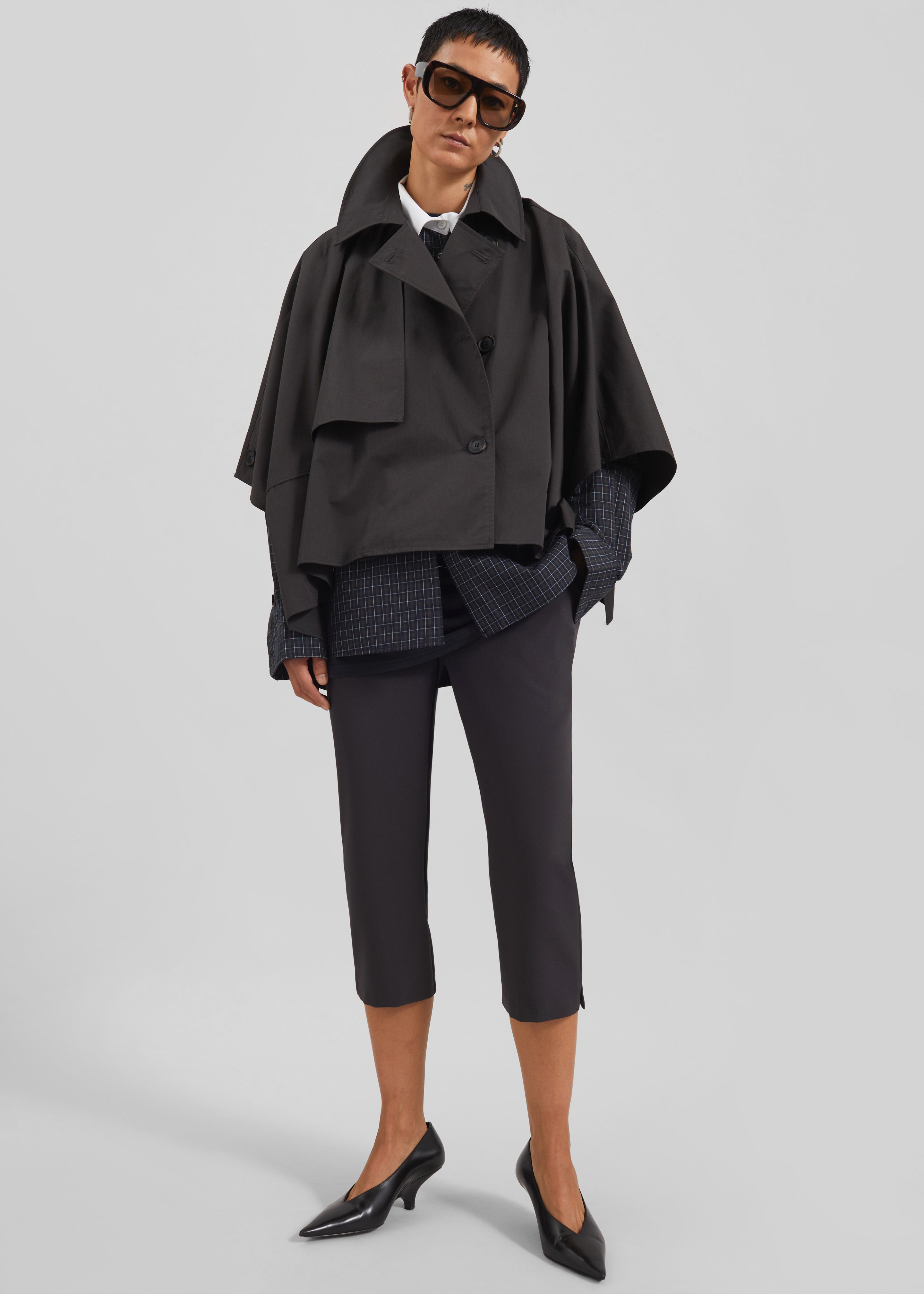 Maren Cape Trench - Black - 6