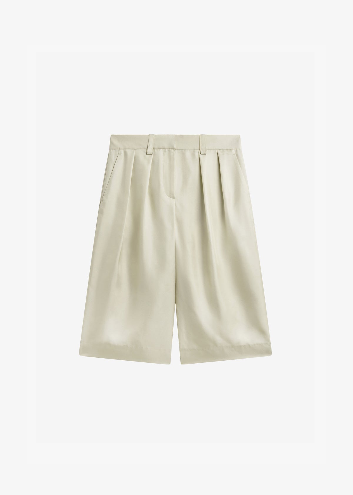 Marfa Cotton Pleated Bermuda - Light Beige - 9