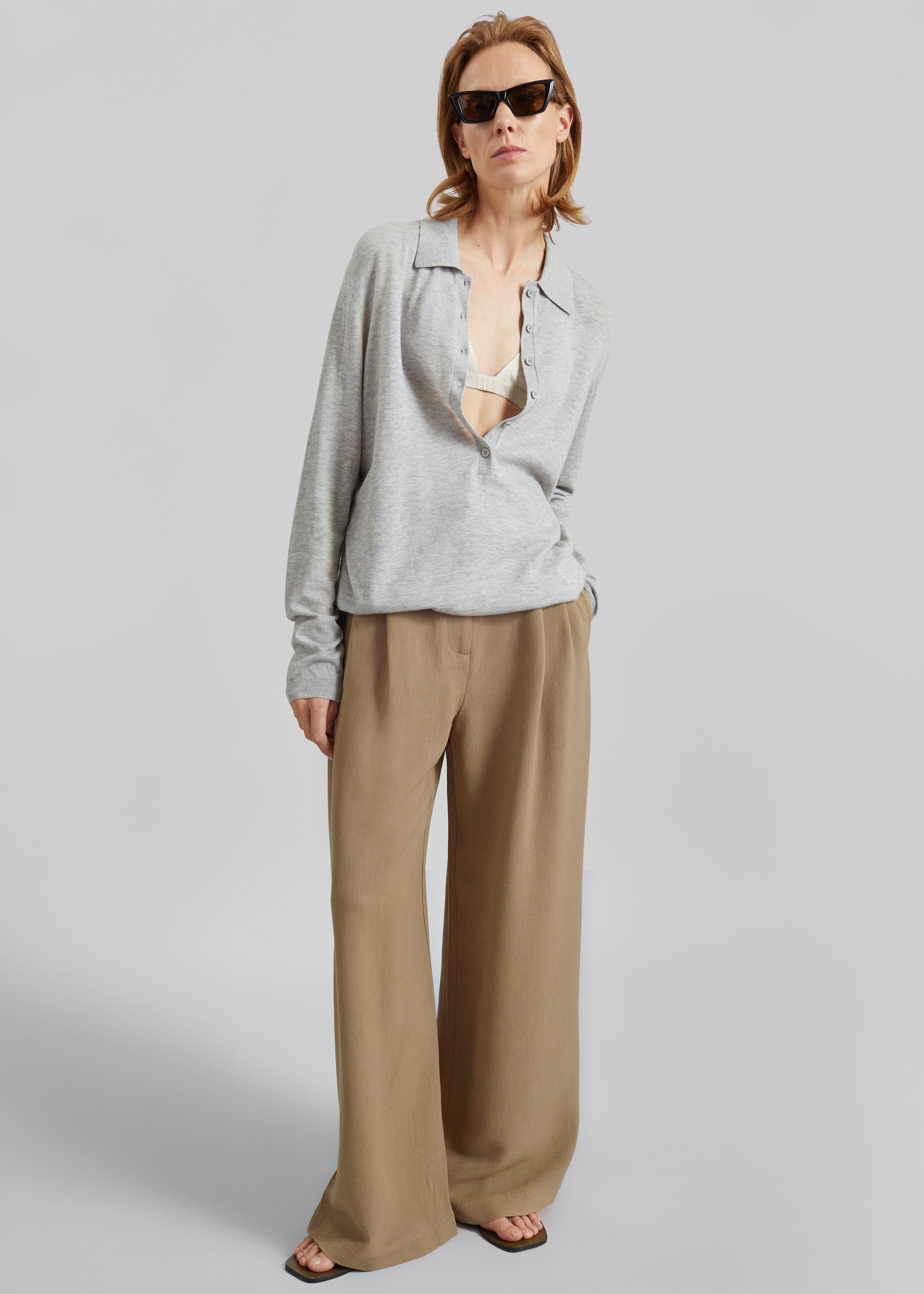 Shop the look image for Marfa Linen Pleated Trousers - Camel