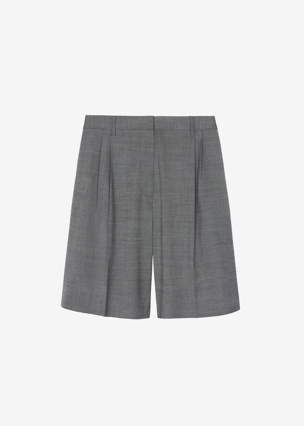 Marfa Pleated Bermuda Shorts - Grey Melange - 10